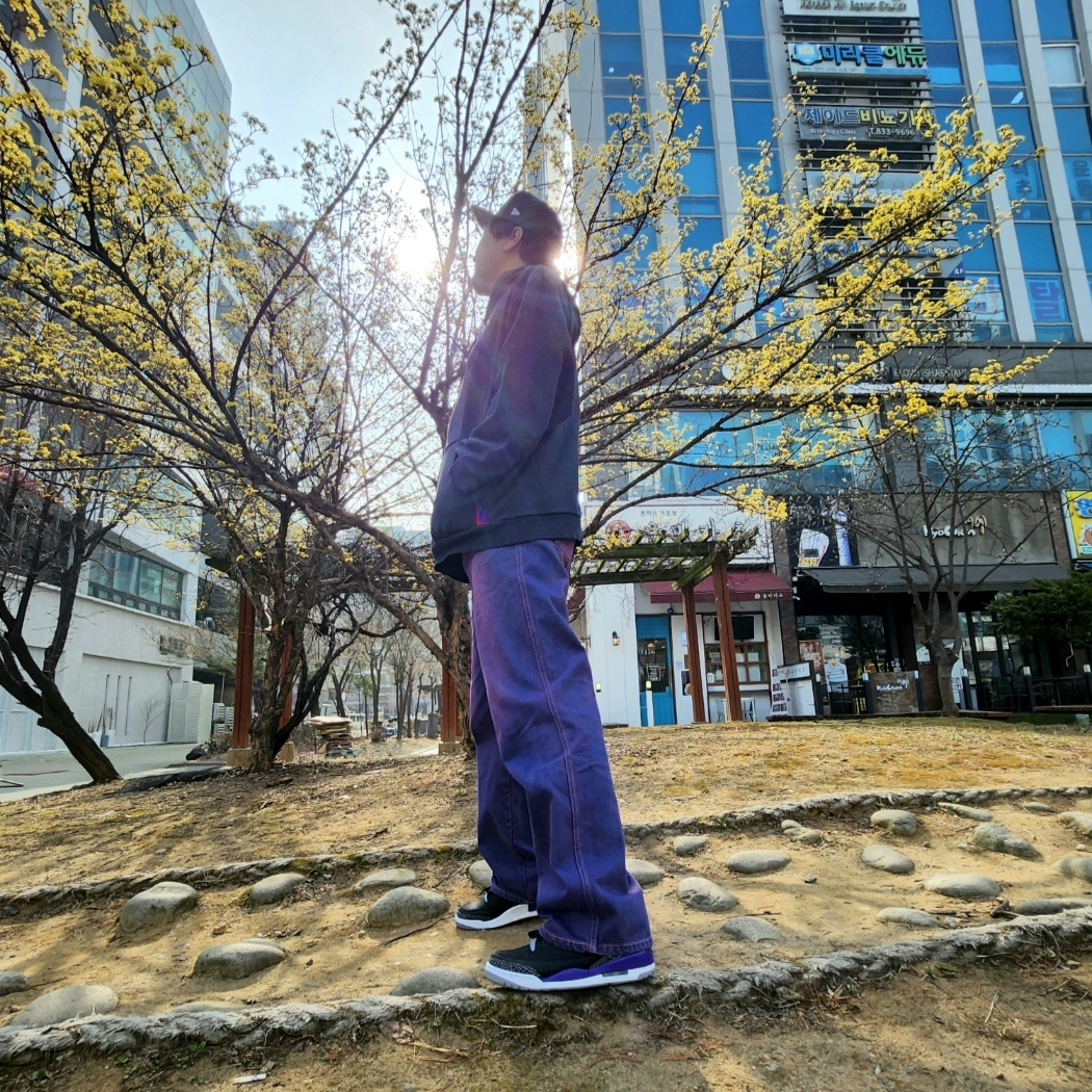Jordan 3 Retro Court Purple 착용 스타일