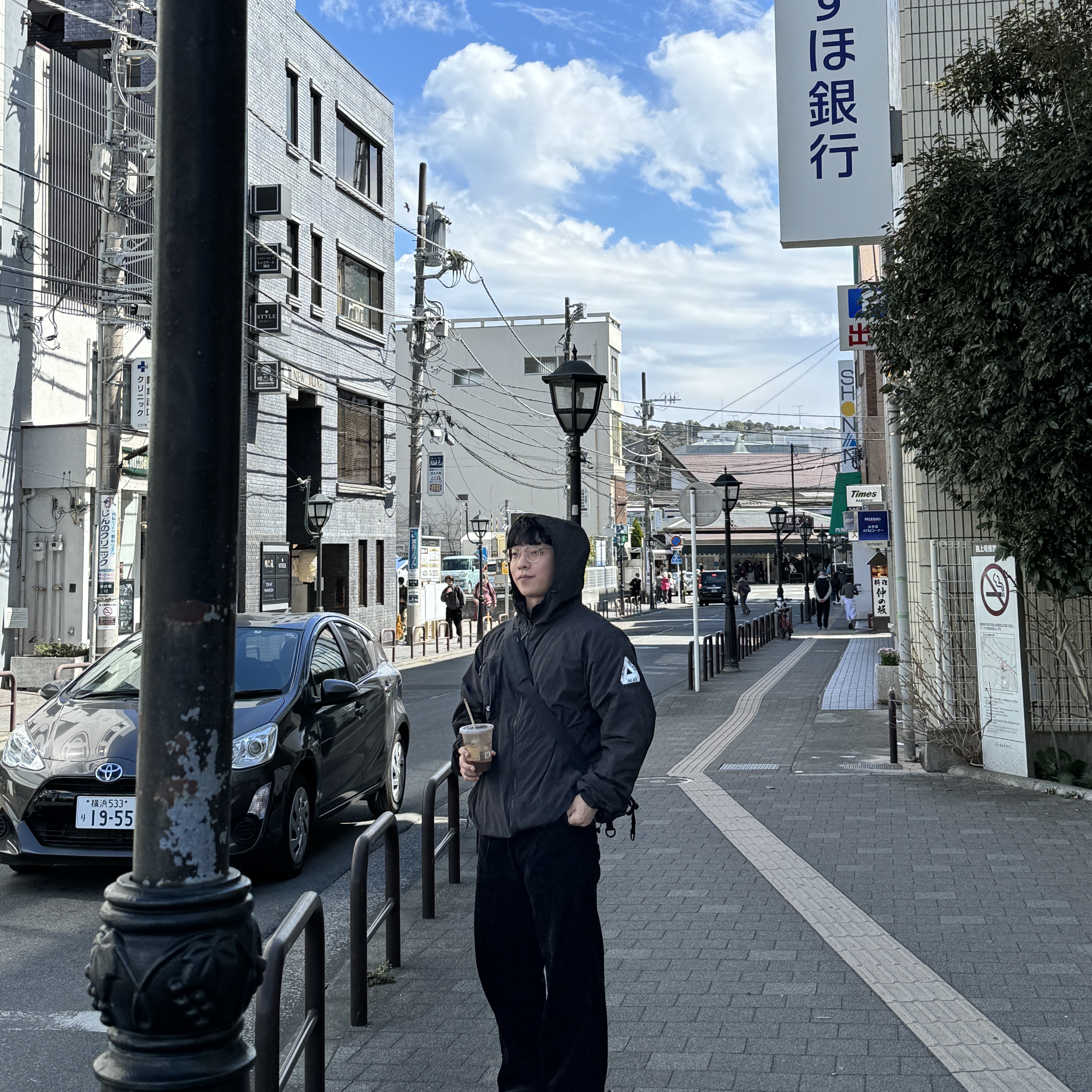 Palace Hooded Sheller Jacket Black - 23FW 착용 스타일