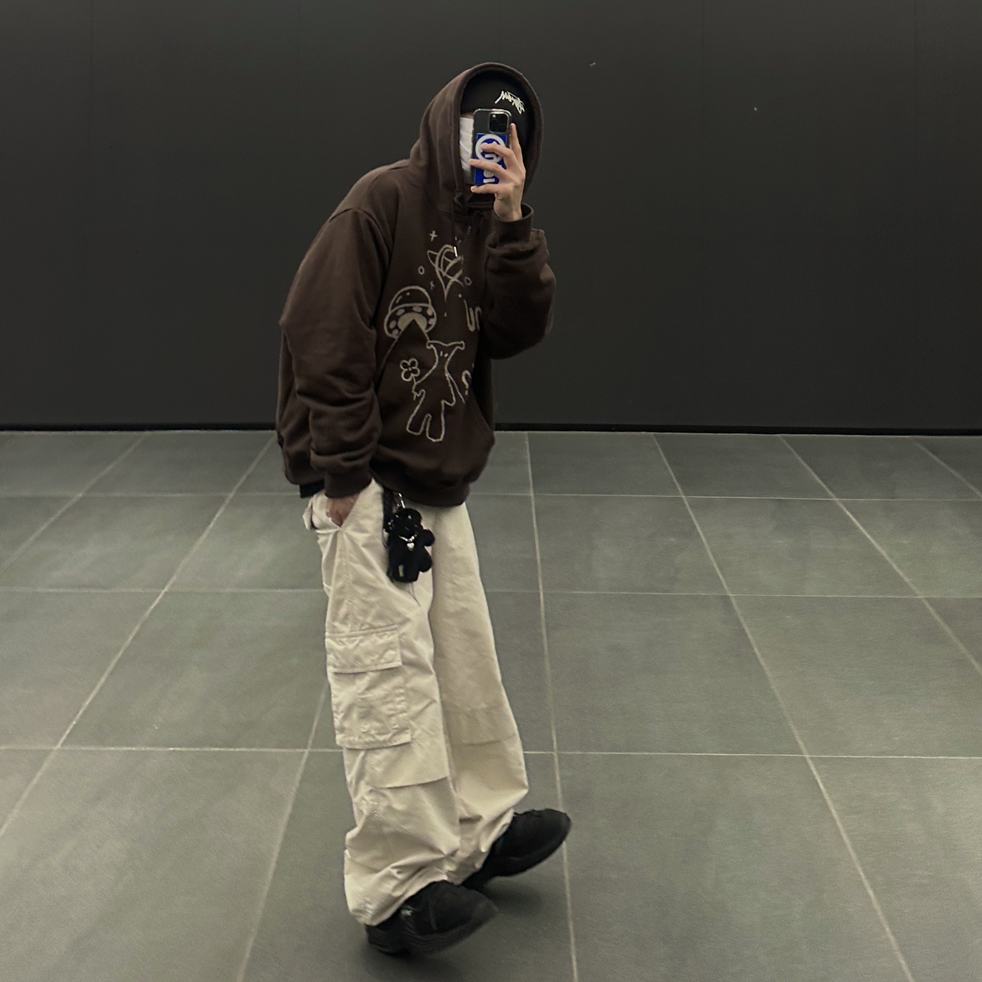 Nike x Stussy Air Penny II Black, Nike x Stussy Cuff Beanie 착용 스타일
