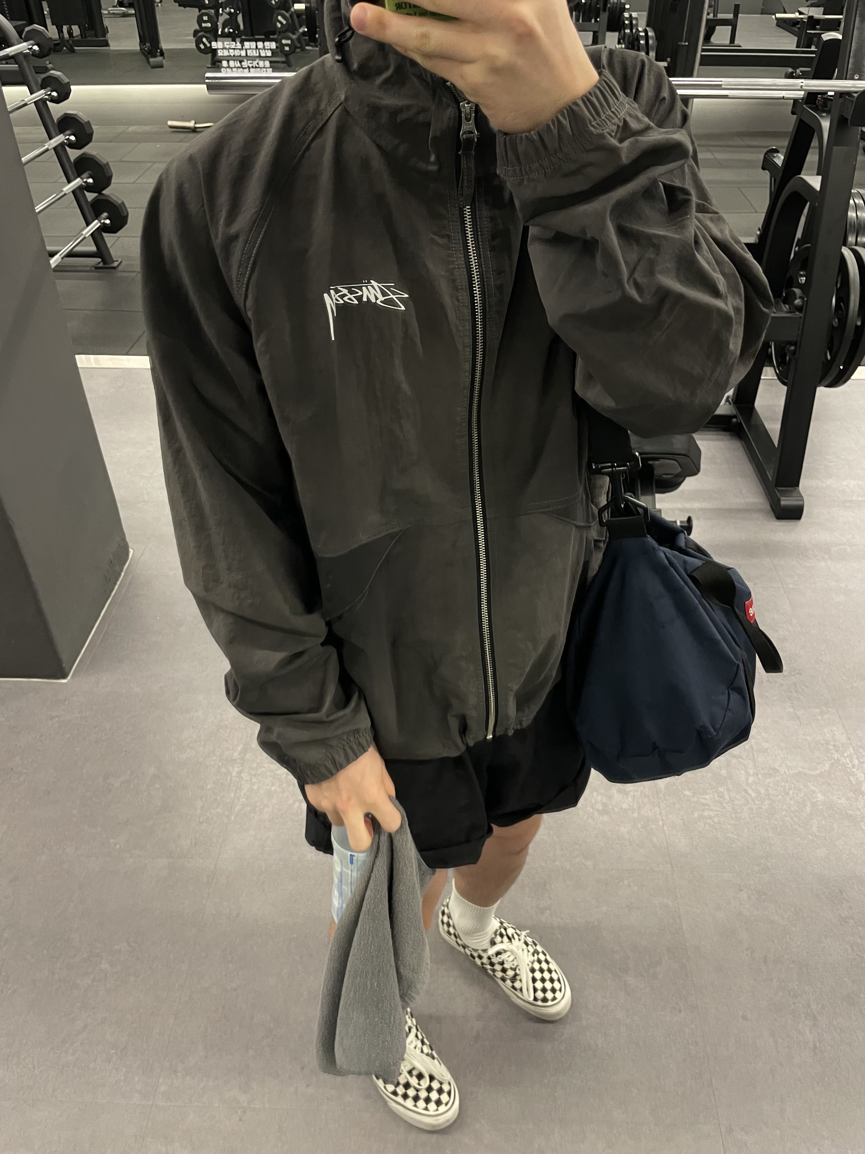 Stussy Wave Dye Beach Shell Jacket Black, Stussy Wave Dye Beach Shell Jacket Black 착용 스타일
