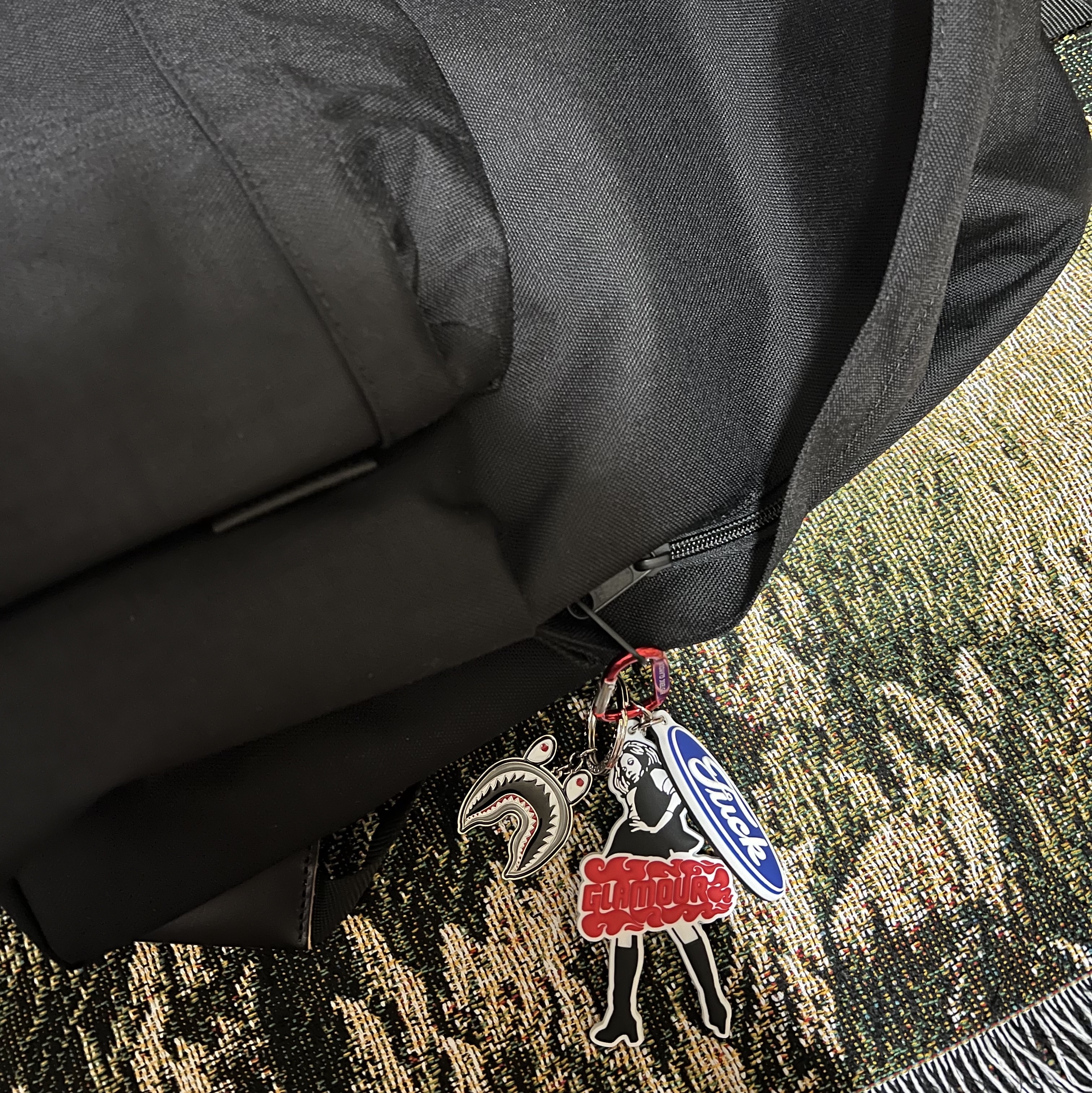Comme des Garcons Homme Plus Nylon Backpack Large Black, Hysteric Glamour Vixen Girl Key Holder Multi 착용 스타일 - 1