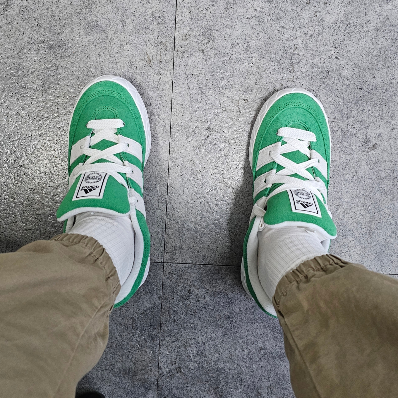 Adidas Adimatic Green 착용 스타일 - 1