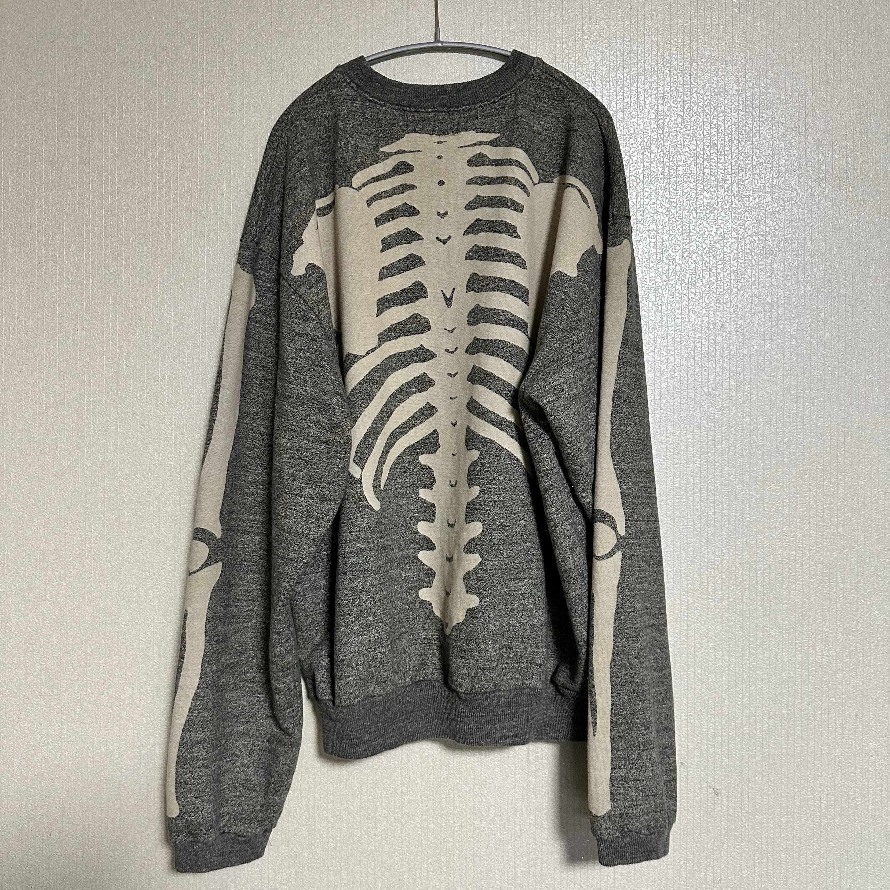 Kapital Top Fleece Rainbowy Quilt Two Tone Big Sweatshirt Kinari, Kapital Fleece Big Crewneck Sweat Heather Charcoal 착용 스타일 - 4