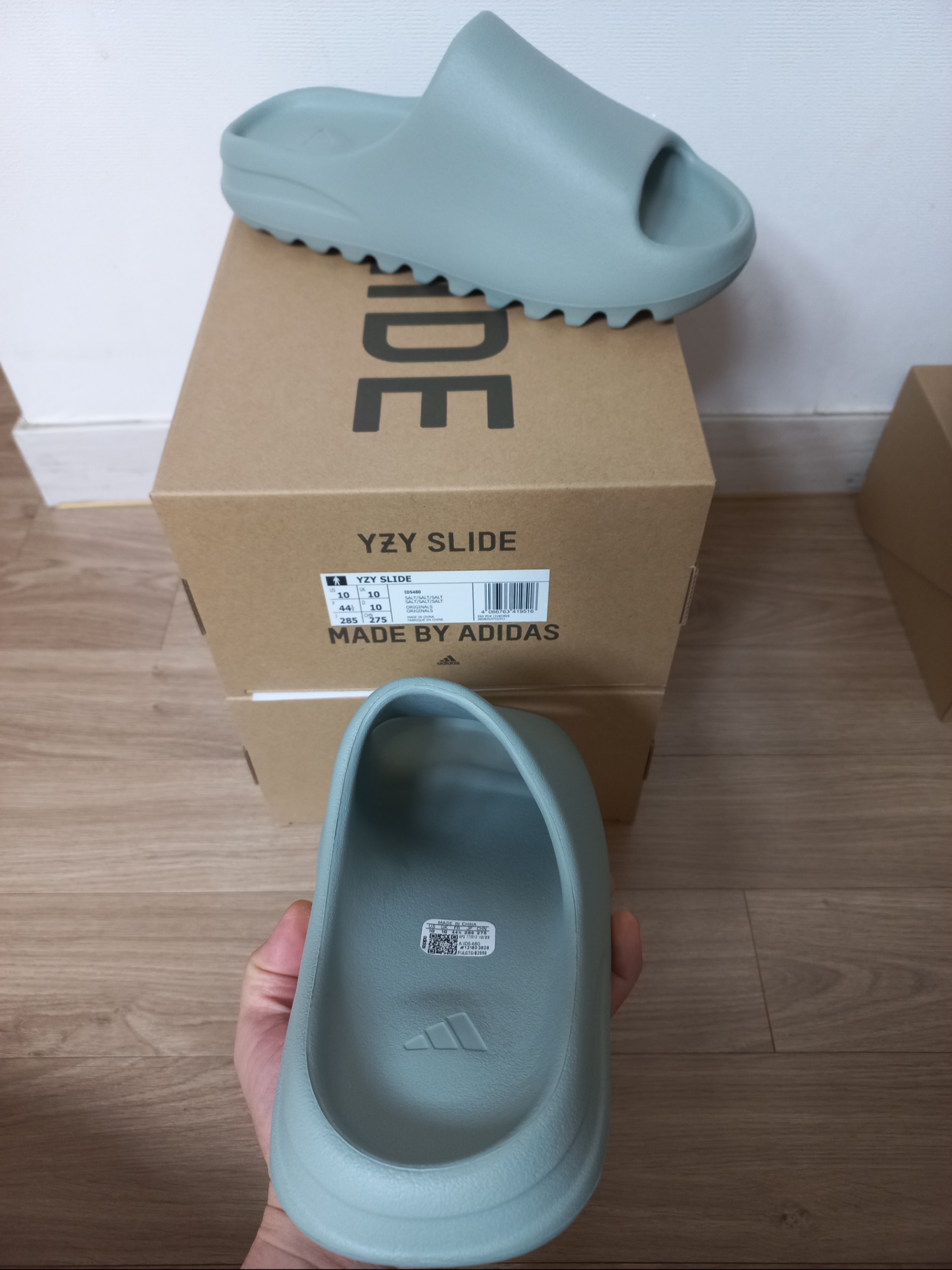 Adidas Yeezy Slide Salt, Adidas Yeezy Foam RNNR MX Granite 착용 스타일 - 2