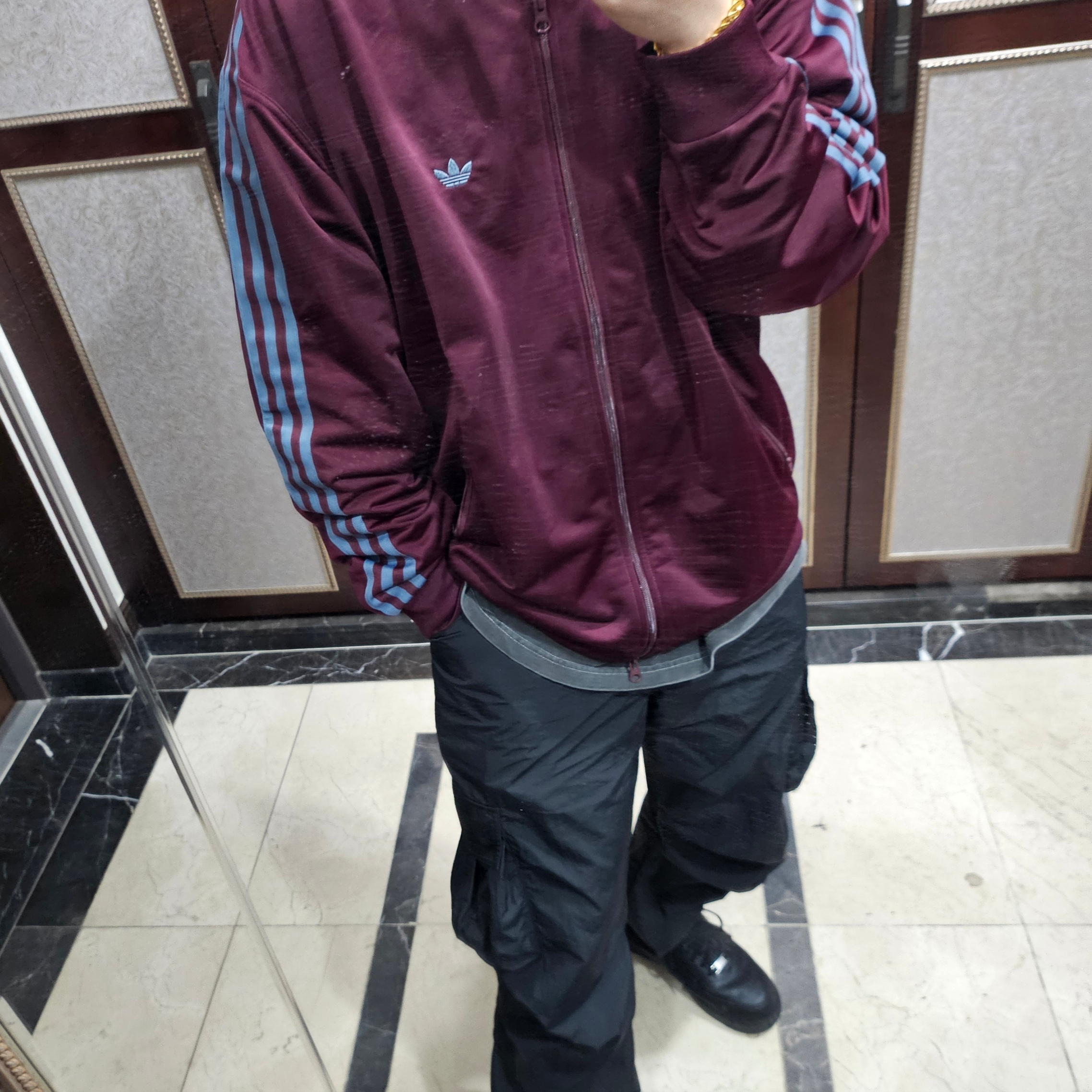 Adidas Originals Beckenbauer Track Jacket Maroon - KR Sizing 착용 스타일