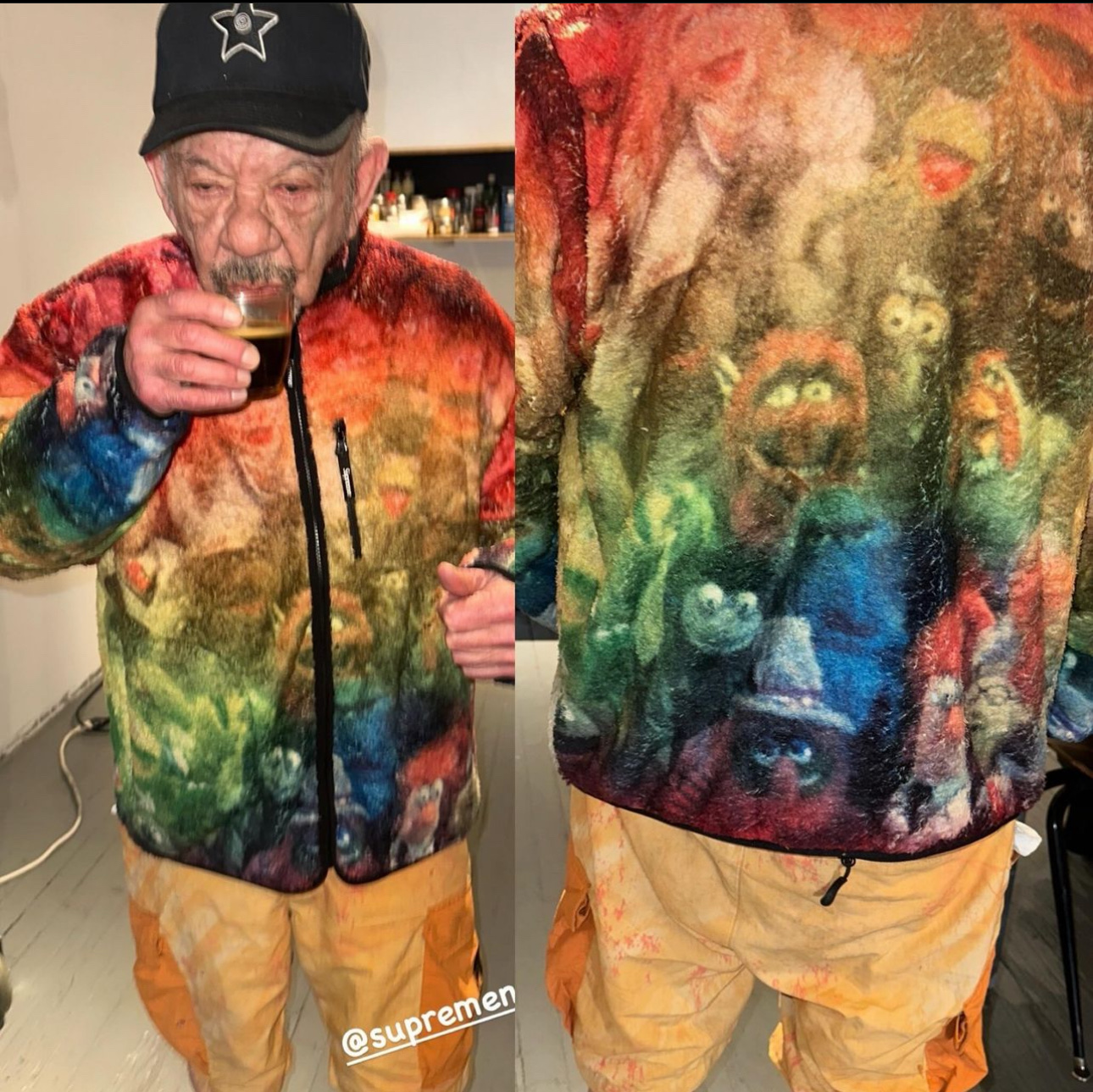 Supreme Muppets Fleece Jacket Multicolor - 24SS 착용 스타일 - 5