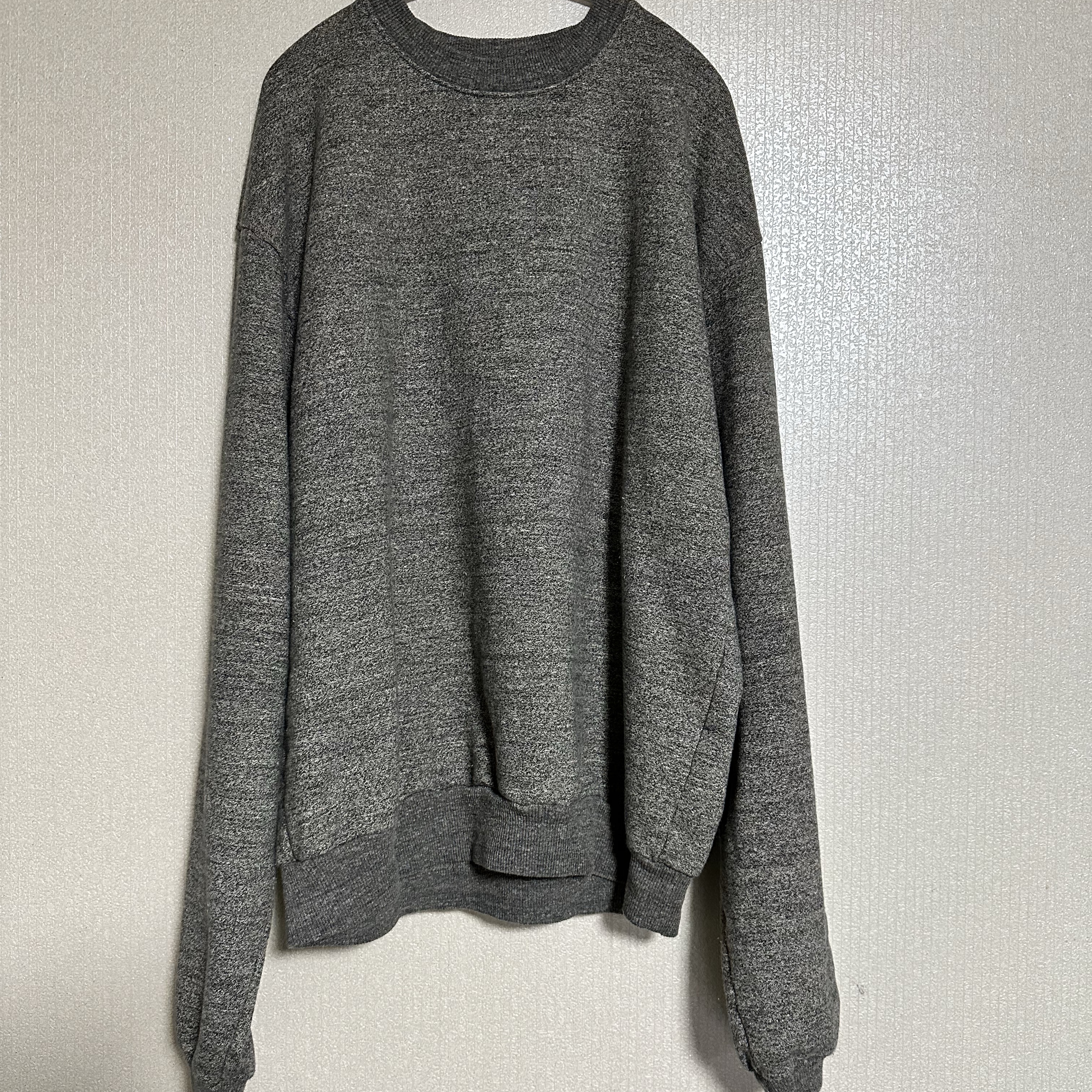Kapital Top Fleece Rainbowy Quilt Two Tone Big Sweatshirt Kinari, Kapital Fleece Big Crewneck Sweat Heather Charcoal 착용 스타일 - 3