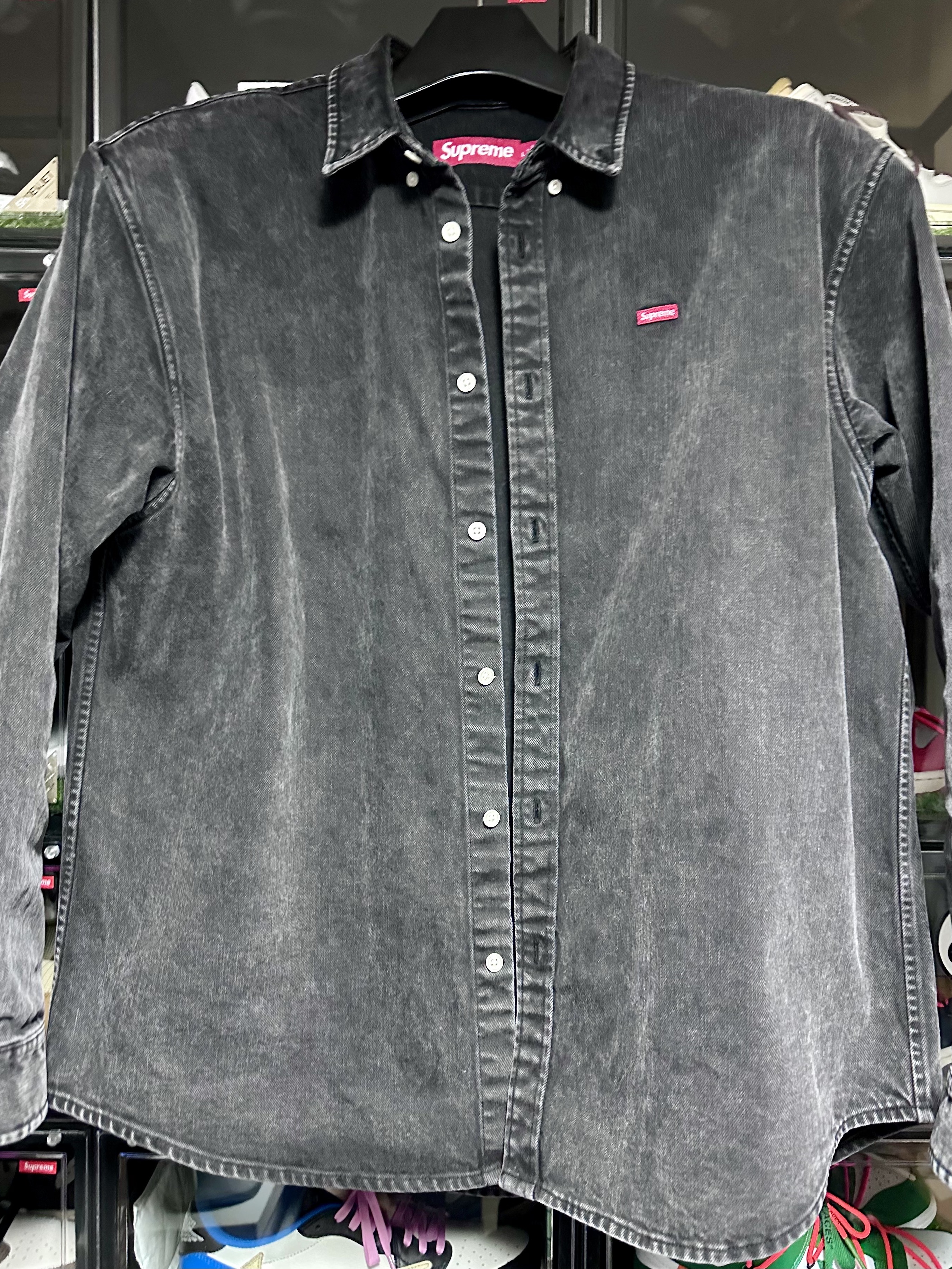 Supreme Small Box Shirt Washed Black - 24SS 착용 스타일