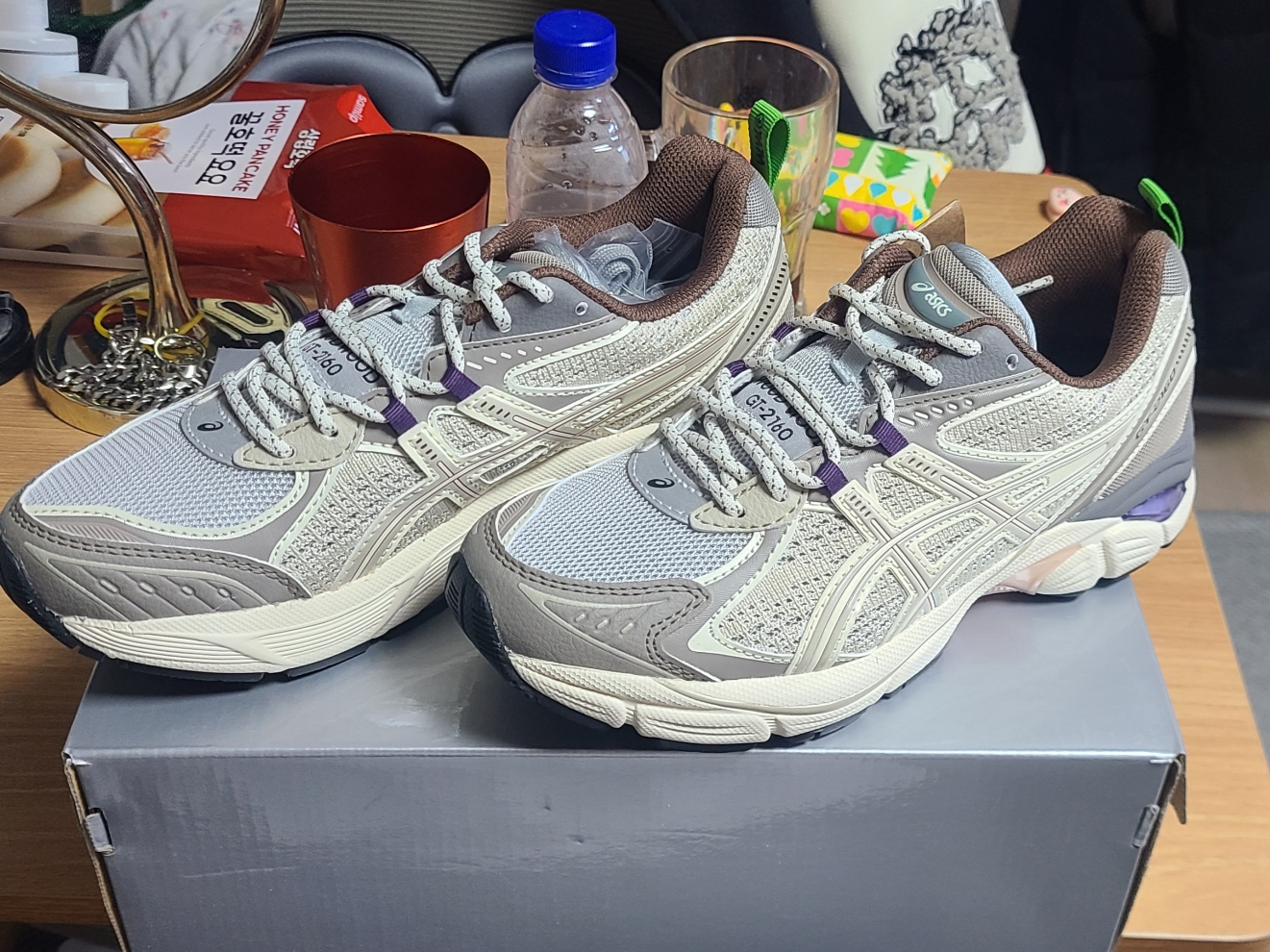 Asics x Wood Wood GT-2160 Cream Oatmeal 착용 스타일 - 2