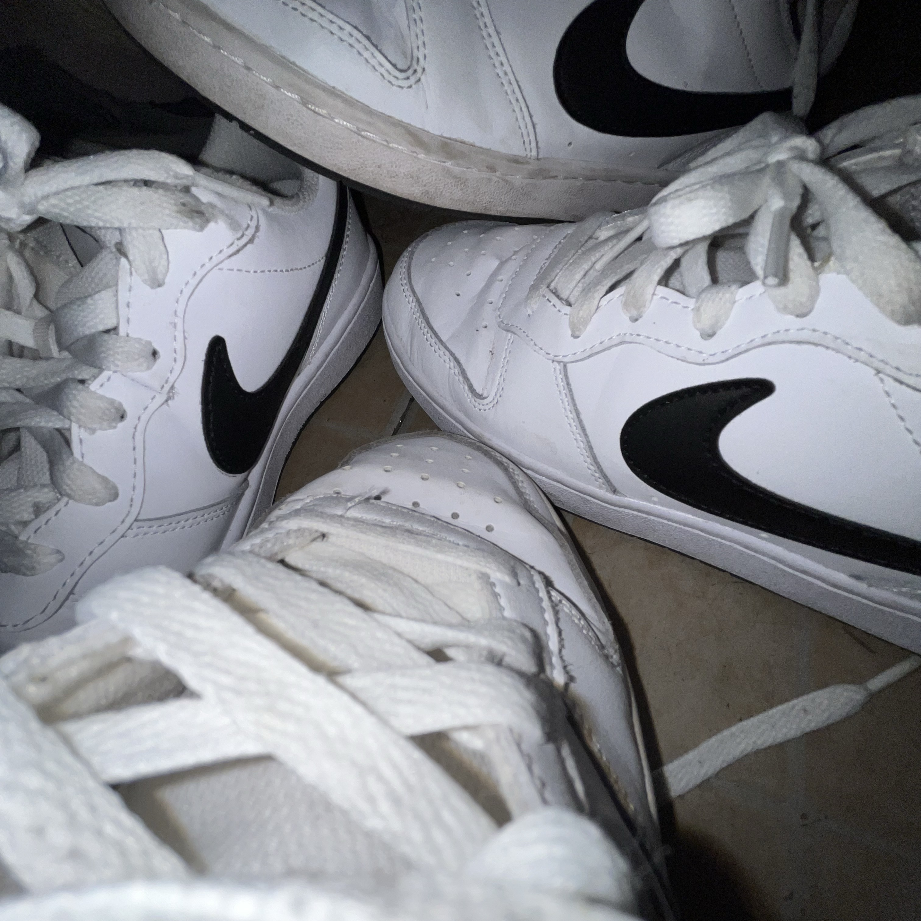 (GS) Nike Court Borough Low 2 White Black 착용 스타일 - 4
