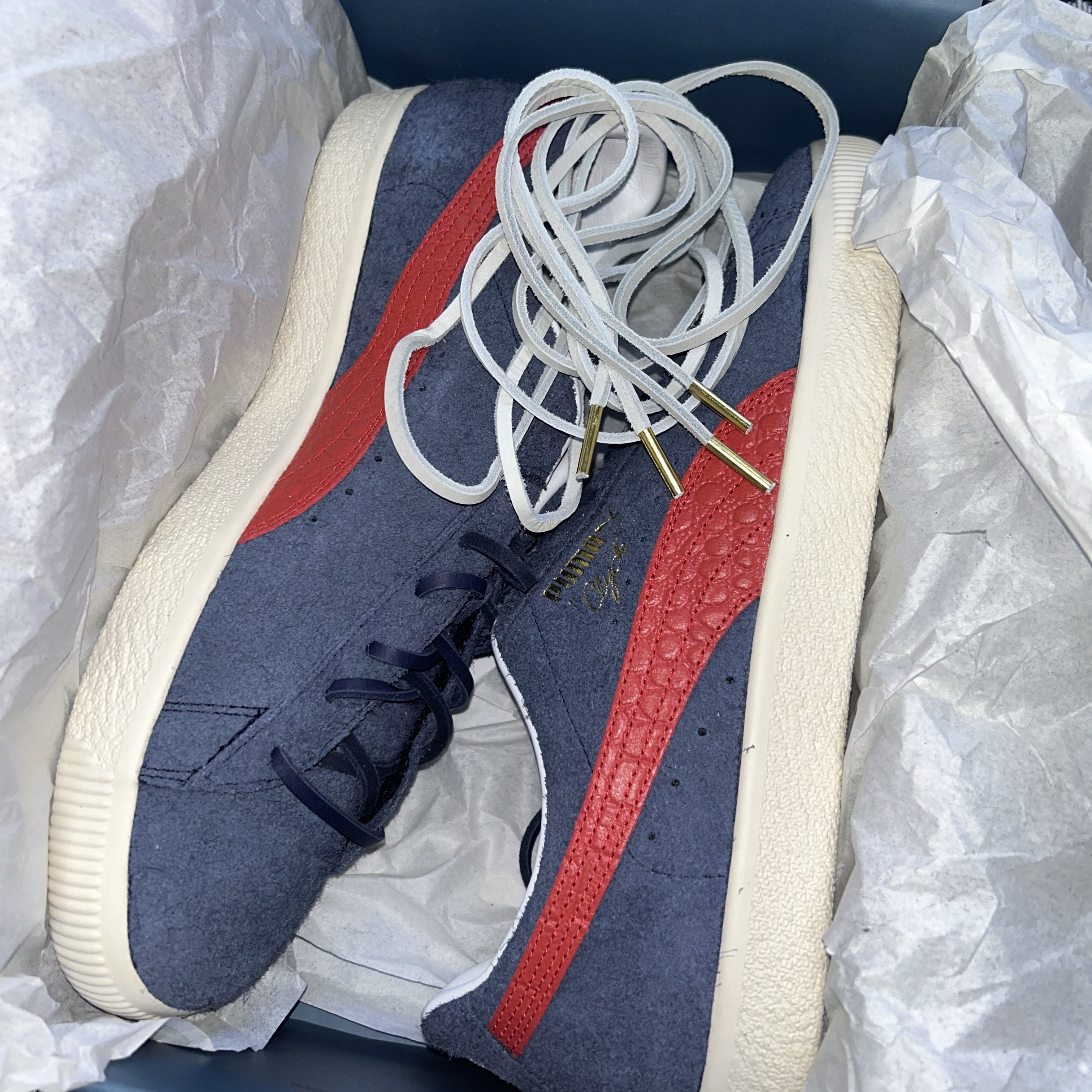 Puma Clyde Soho London New Navy Dark Red 착용 스타일 - 8