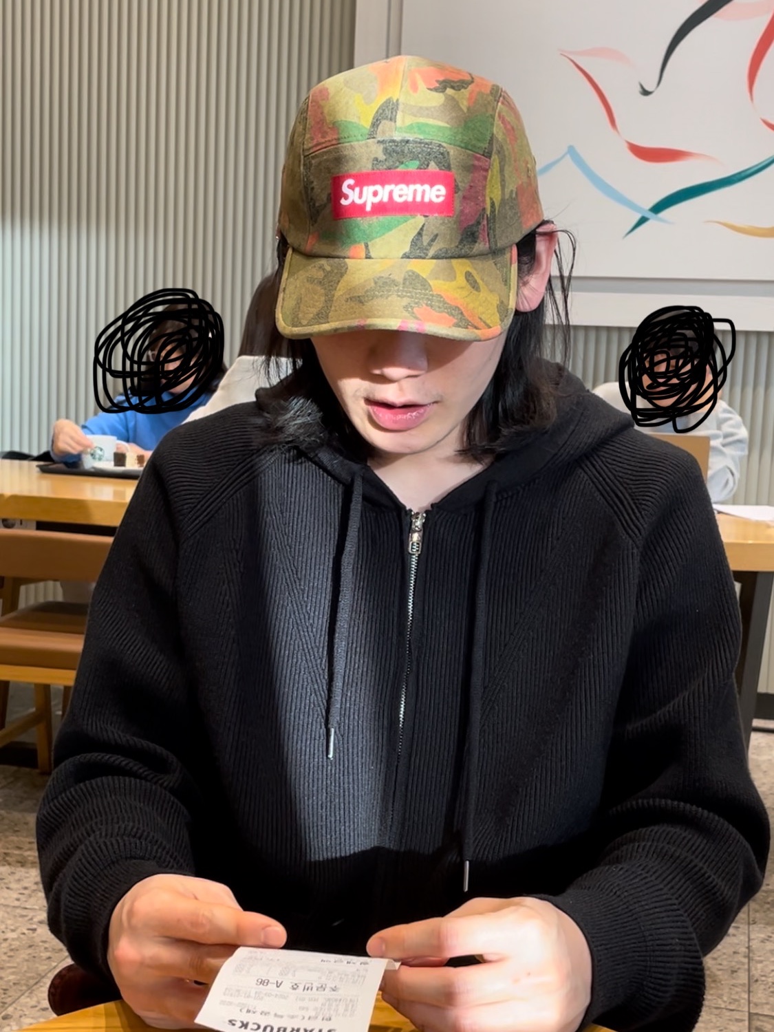 Supreme Washed Canvas Camp Cap Tan Camo - 24SS 착용 스타일 - 1
