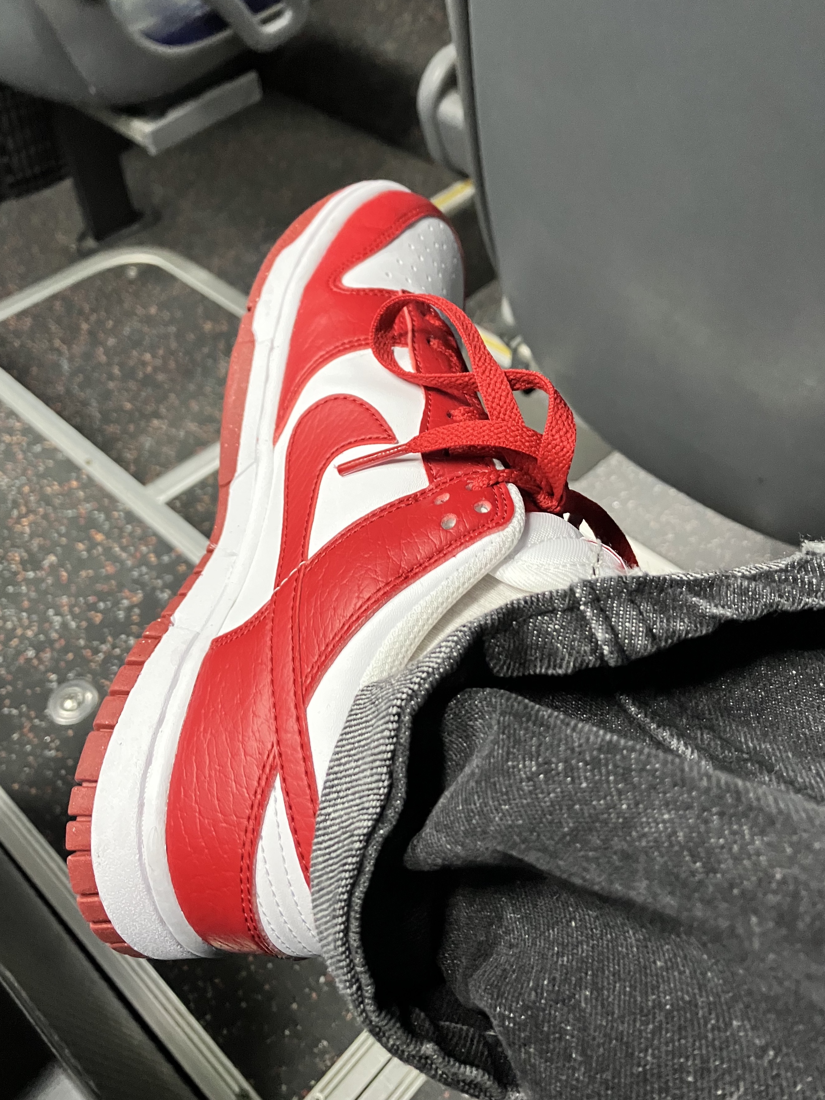 (W) Nike Dunk Low Next Nature Gym Red 착용 스타일 - 3