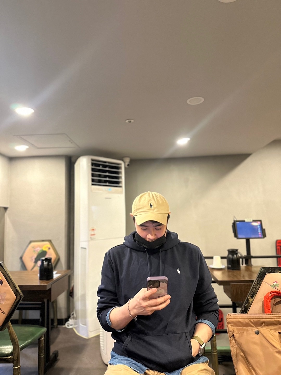 [30%적립] Polo Ralph Lauren Cotton Chino Ball Cap Beige 착용 스타일