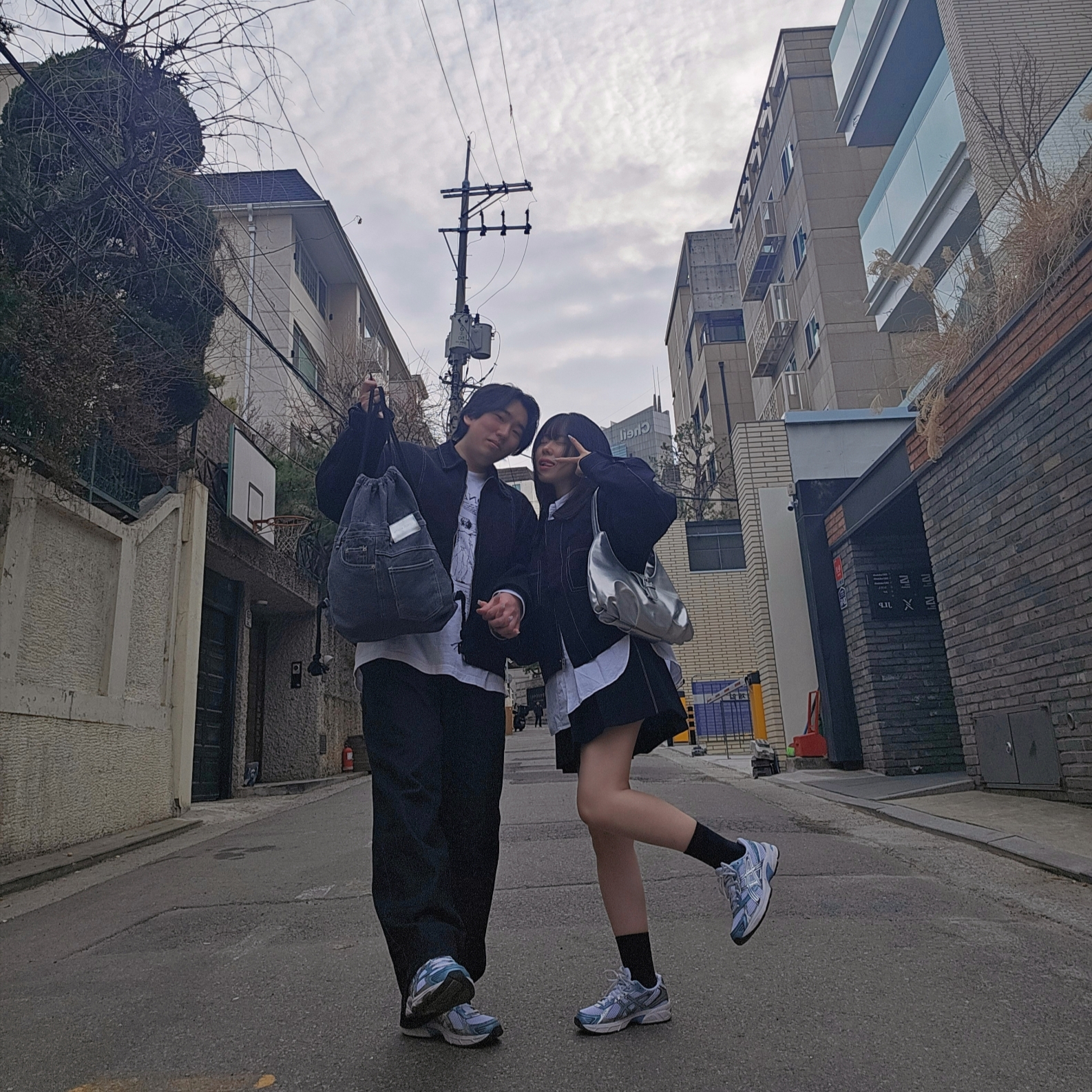 Asics Gel-1130 White Shark Skin 착용 스타일 - 2