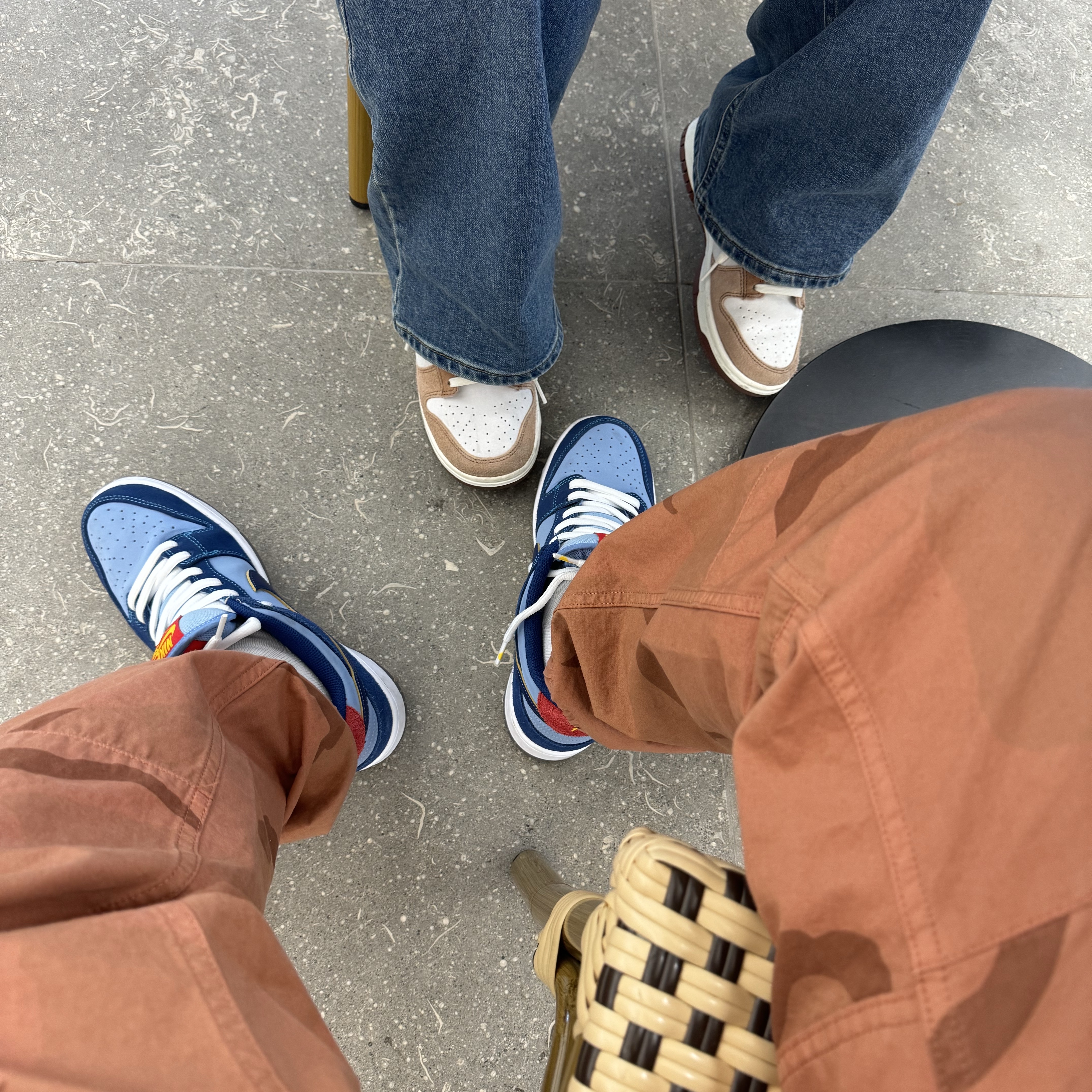 Nike x Why So Sad? SB Dunk Low Pro Coastal Blue, Nike Dunk Low Pro Premium Medium Curry 착용 스타일