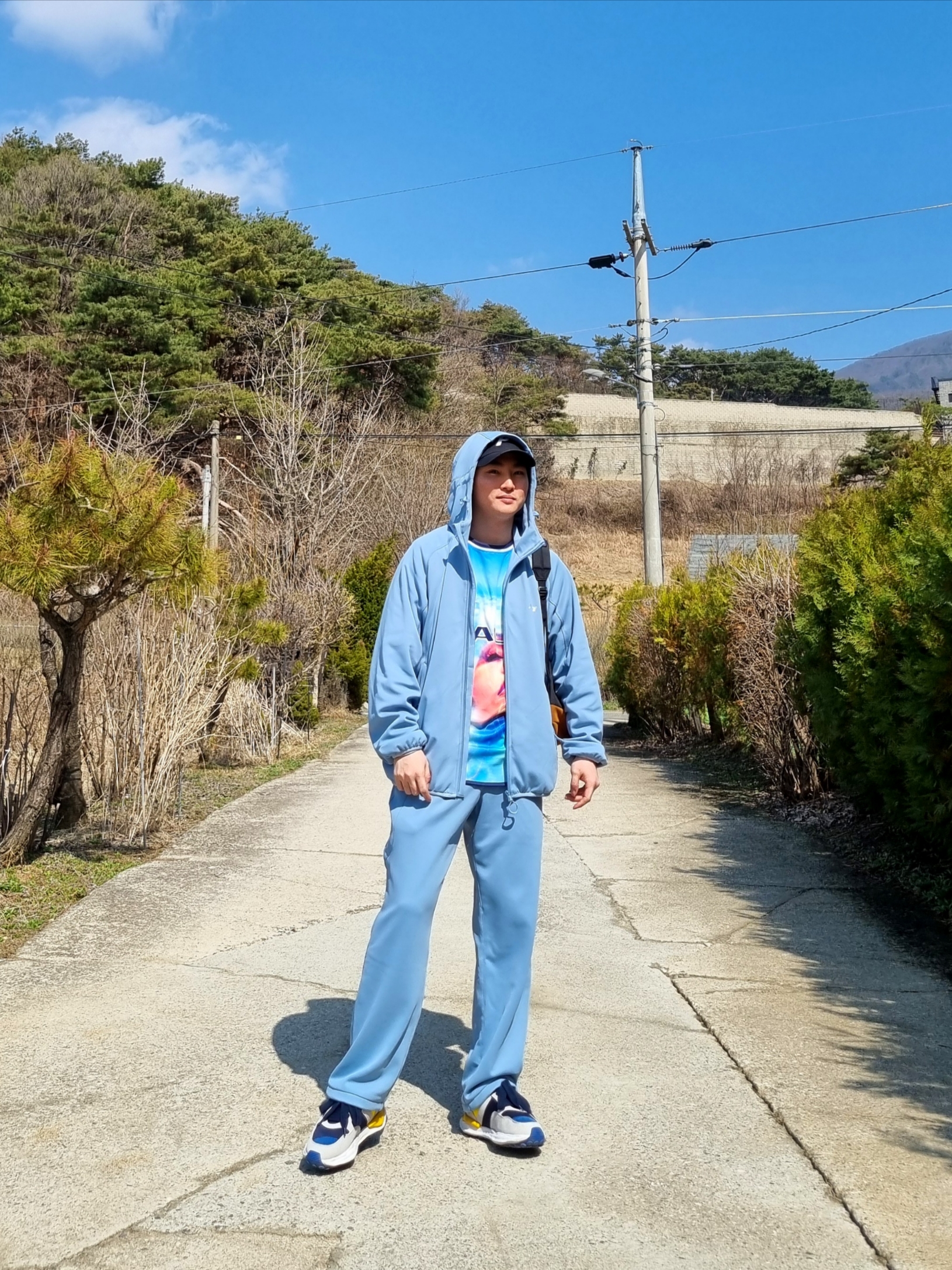 Palace P-Tec Fleece Jacket Blue - 24SS, Palace P-Tec Fleece Jogger Blue - 24SS 착용 스타일 - 2