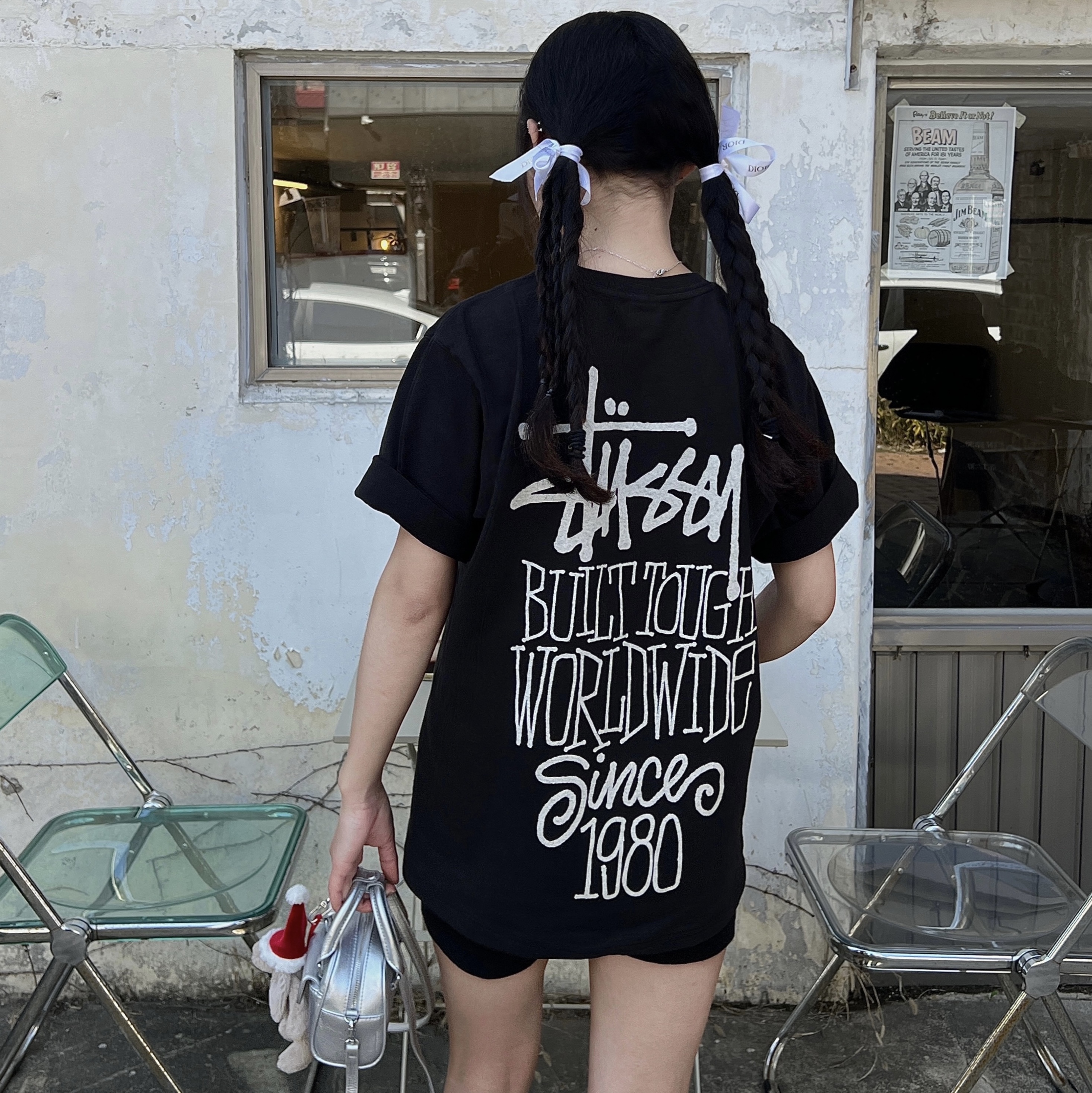Stussy Built Tough T-Shirt Pigment Dyed Black, Jellycat Bashful Christmas Bunny Decoration Praline 착용 스타일 - 1