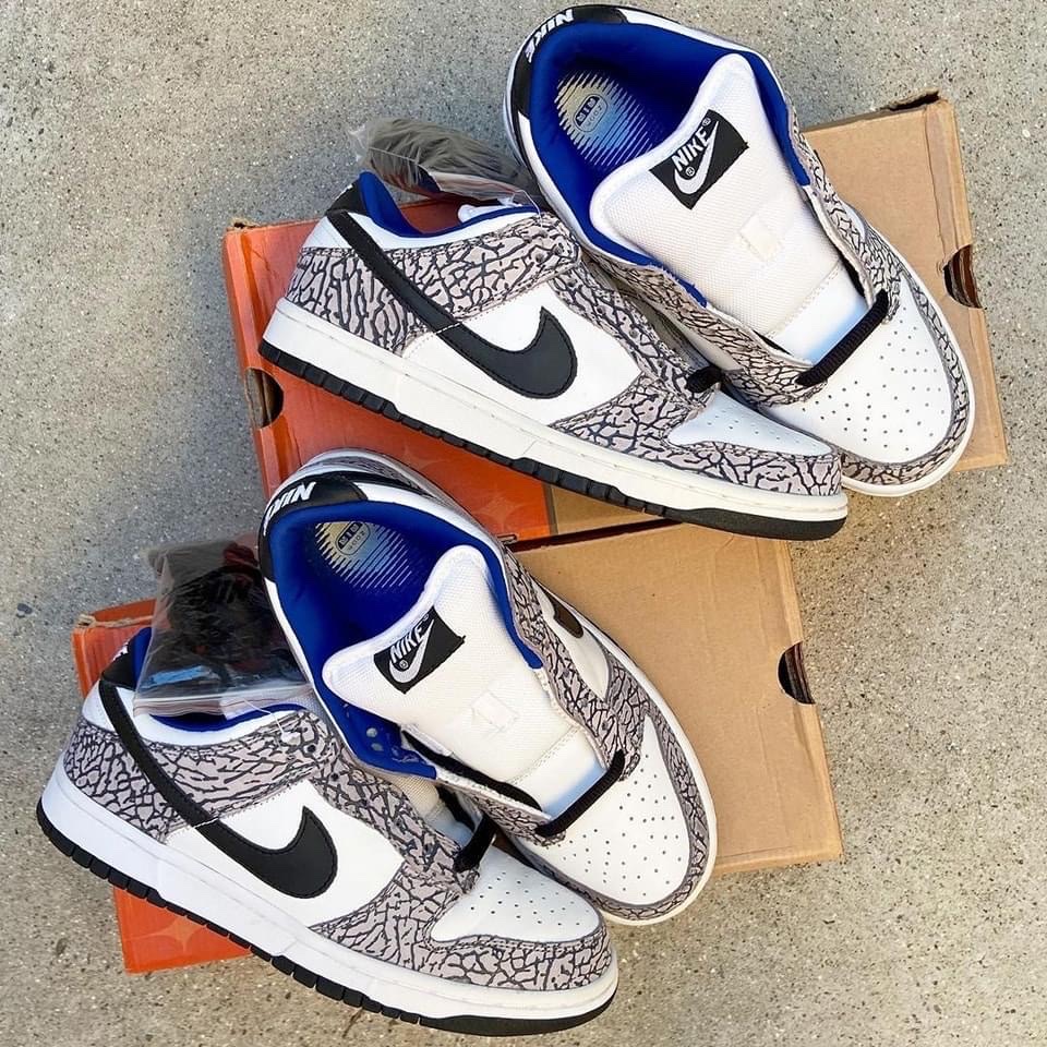 Nike x Supreme Dunk Low Pro SB White Cement 2002 착용 스타일