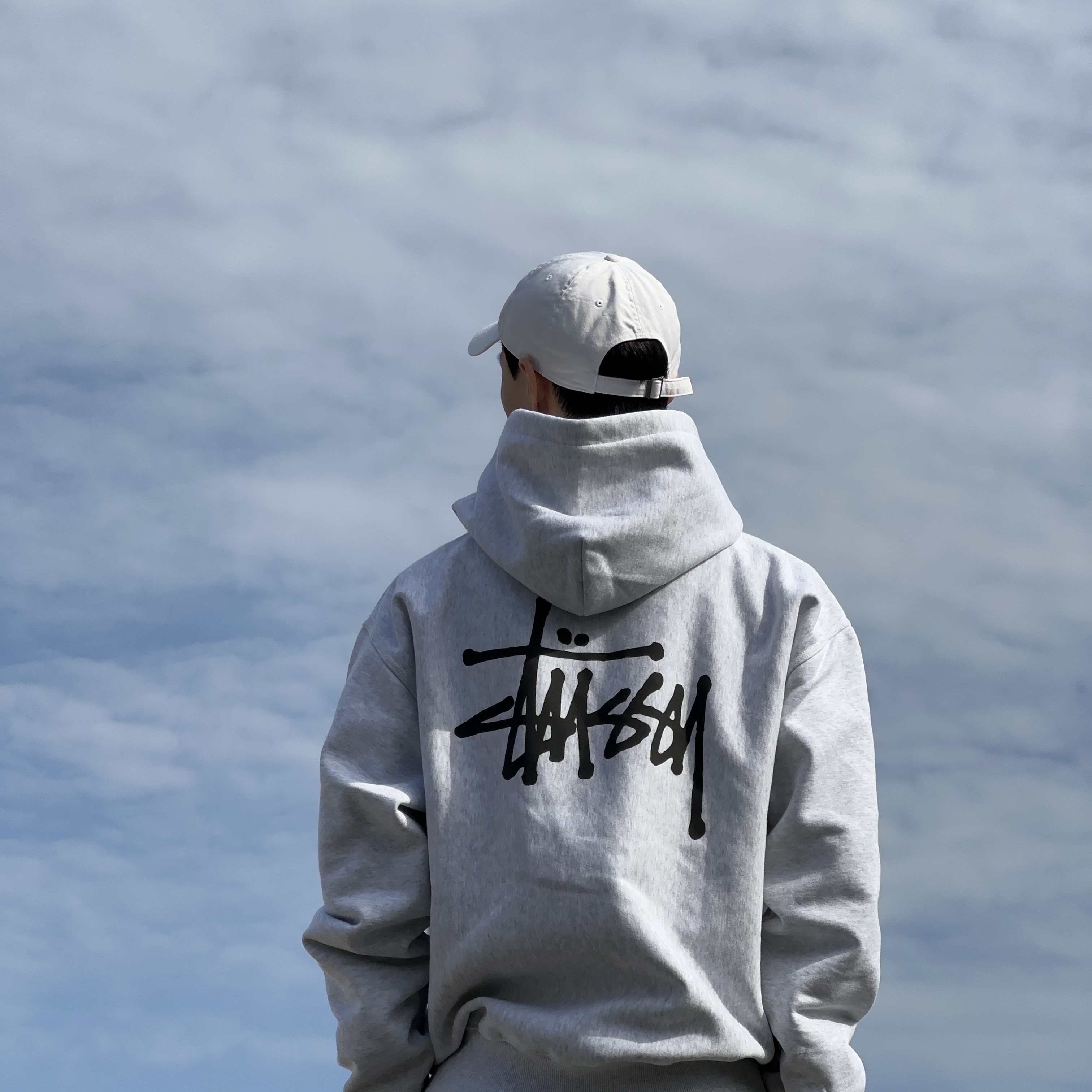 Stussy Basic Stussy Zip Hoodie Ash Heather 2023 착용 스타일 - 3