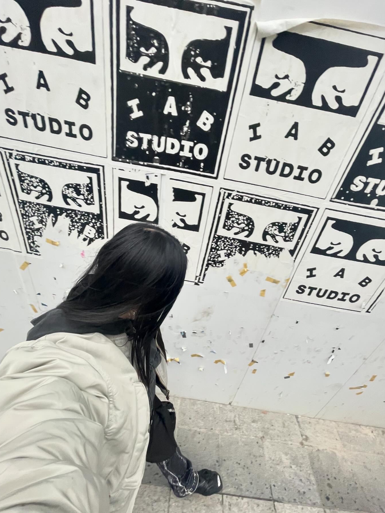 IAB Studio x Obey Poster Zip Jacket Anthracite, (W) Balenciaga Tyrex Sneakers Black 착용 스타일 - 1