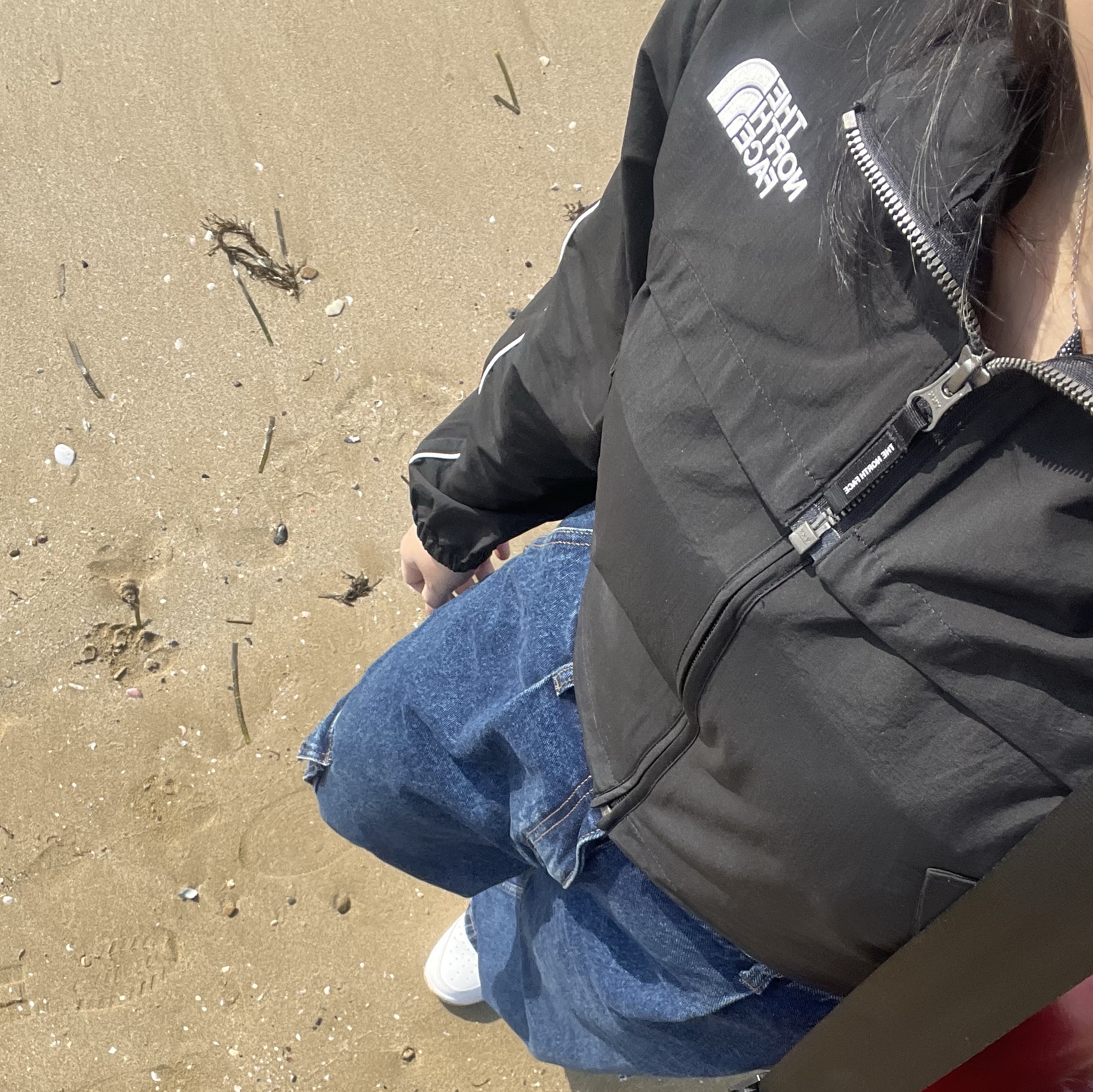 (W) The North Face White Label Olema Detachable Jacket Black 착용 스타일