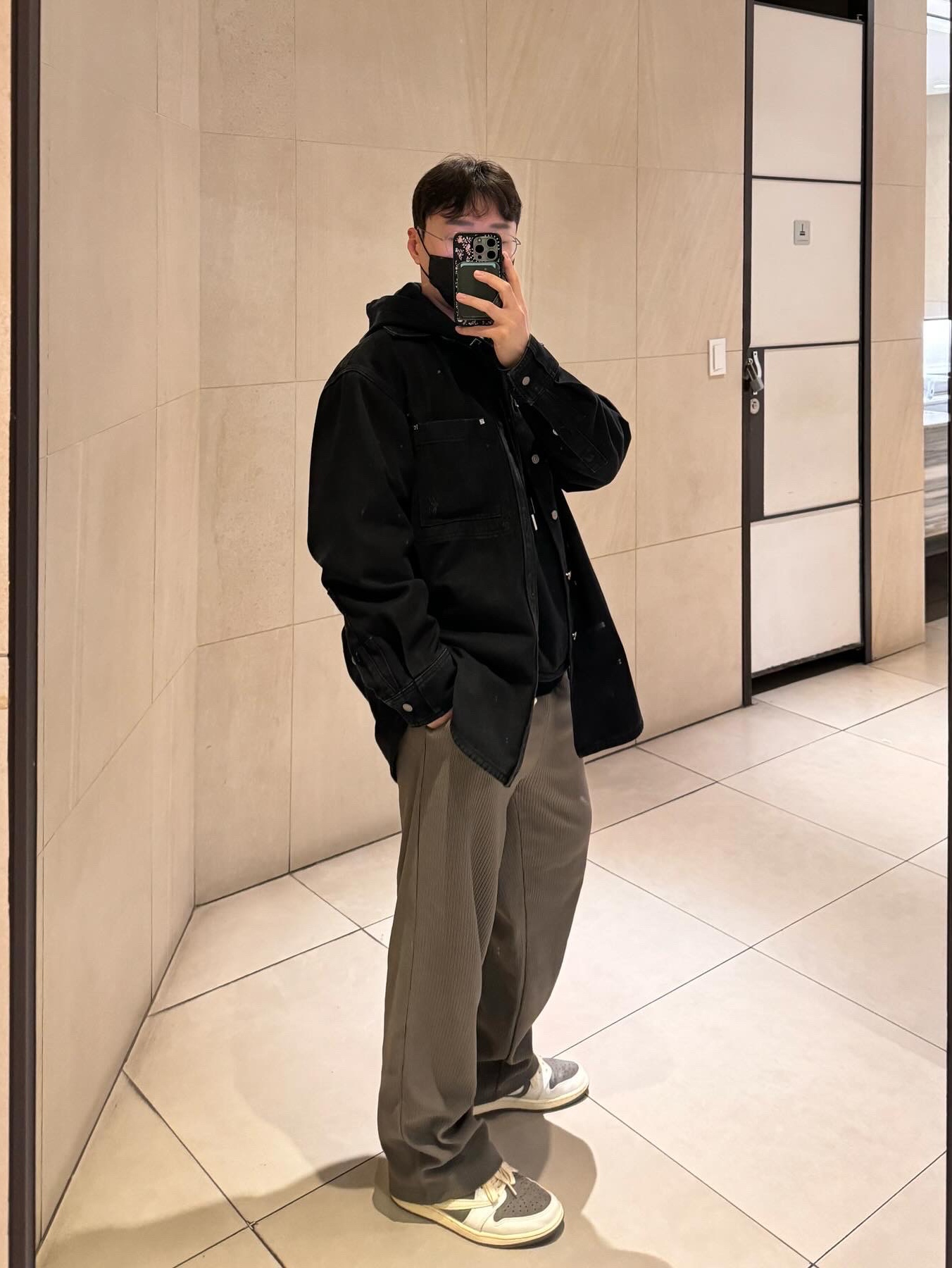 Wooyoungmi Hooded Check Shirt Black - 24SS, Jordan 1 Retro High OG Black Toe 2016 착용 스타일 - 4