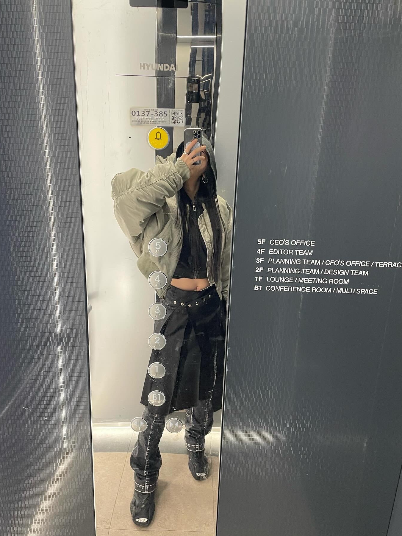 IAB Studio x Obey Poster Zip Jacket Anthracite, (W) Balenciaga Tyrex Sneakers Black 착용 스타일 - 3