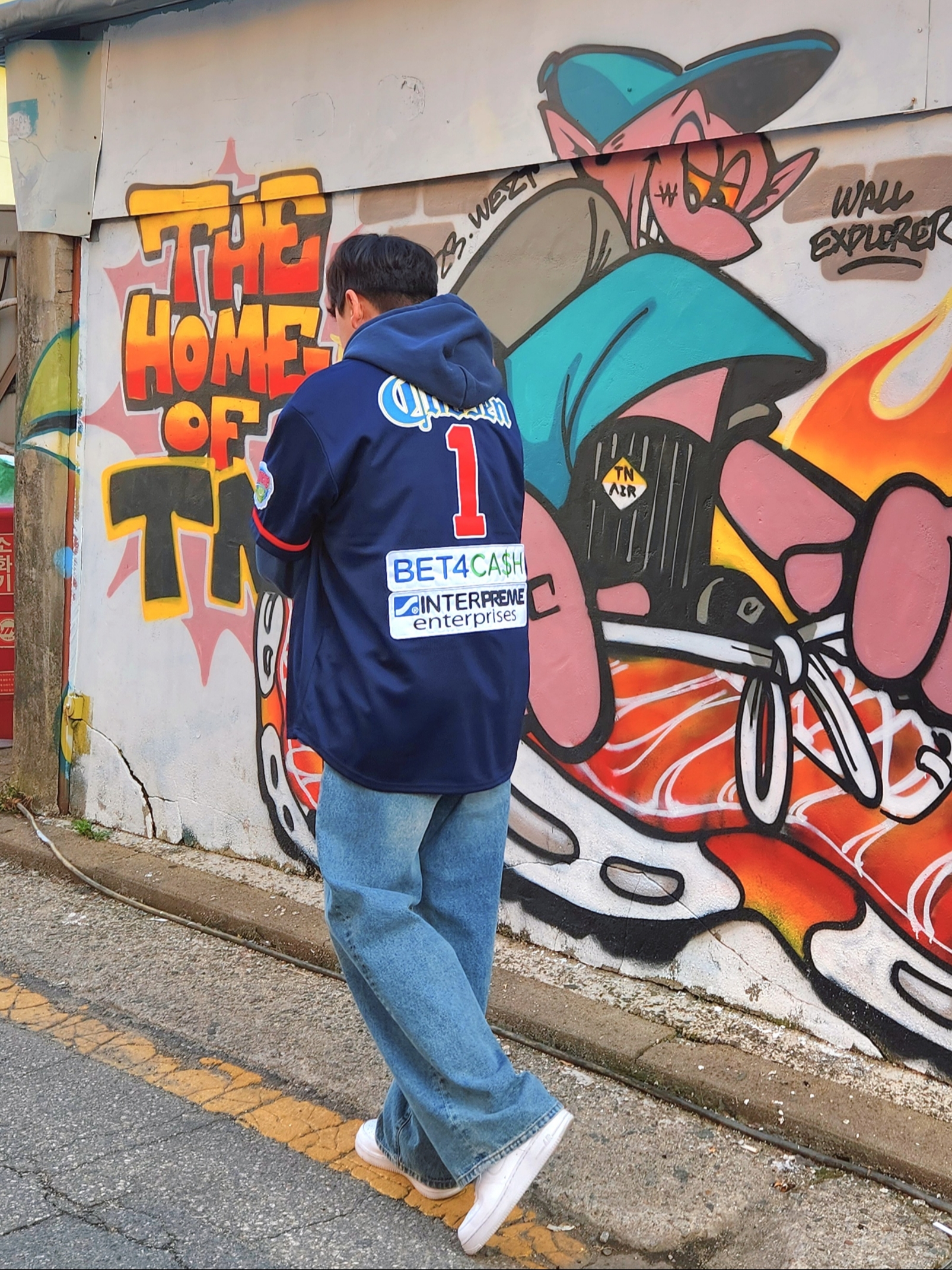 Supreme Chosen One Baseball Jersey Navy - 24SS, Nike x Supreme Air Force 1 Low White 착용 스타일 - 3