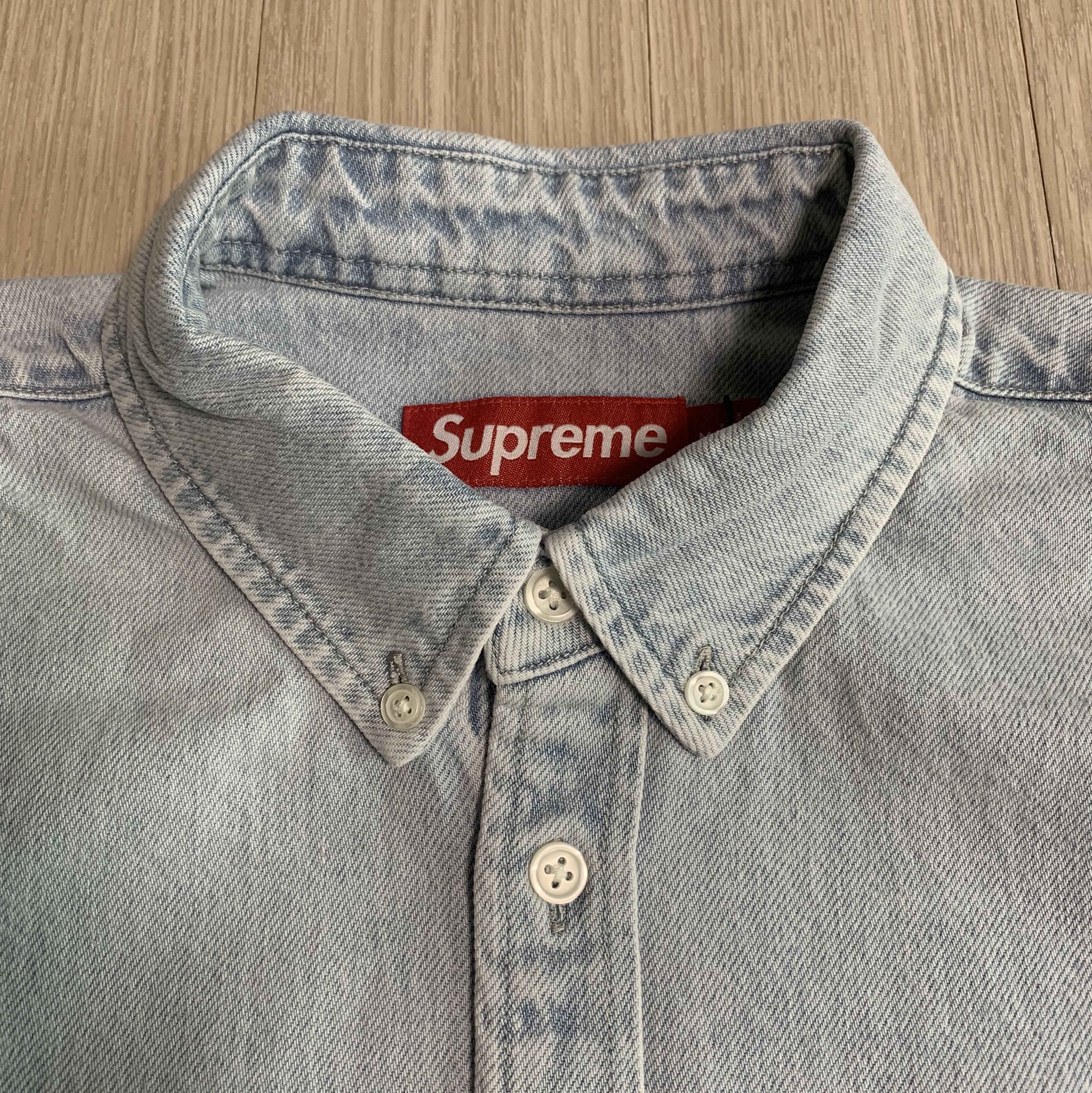 Supreme Small Box Shirt Washed Blue - 24SS 착용 스타일 - 2