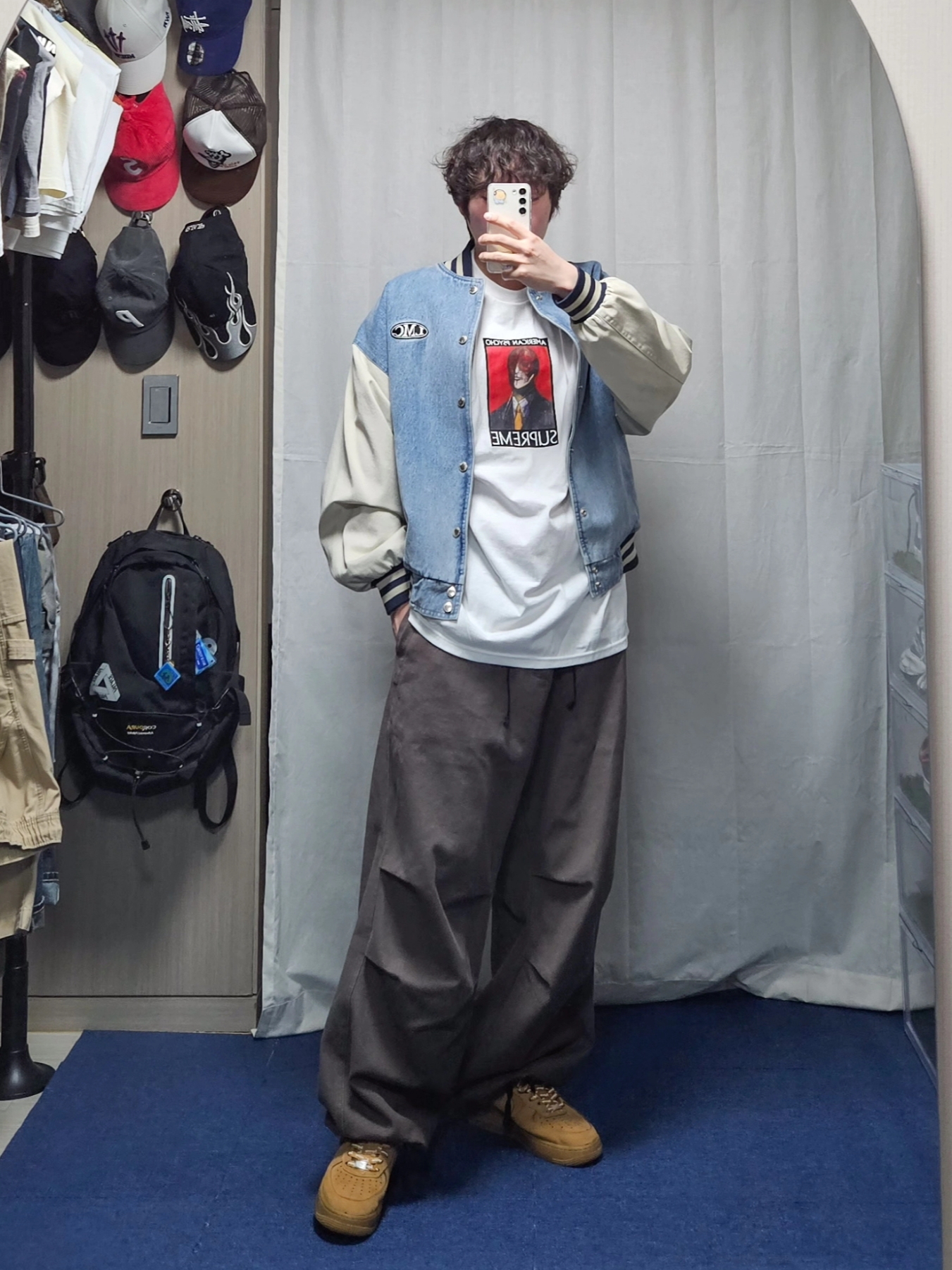 Supreme American Psycho T-Shirt White - 23FW, Nike x Supreme Air Force 1 Low Flax 착용 스타일 - 2