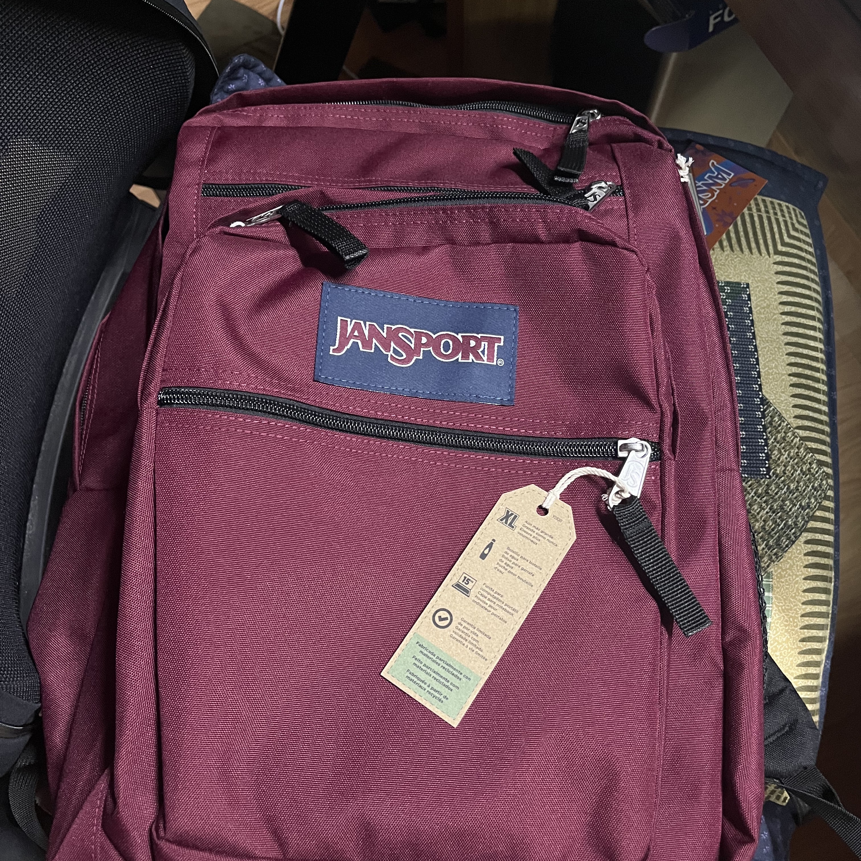 Jansport Big Student Backpack Black 착용 스타일
