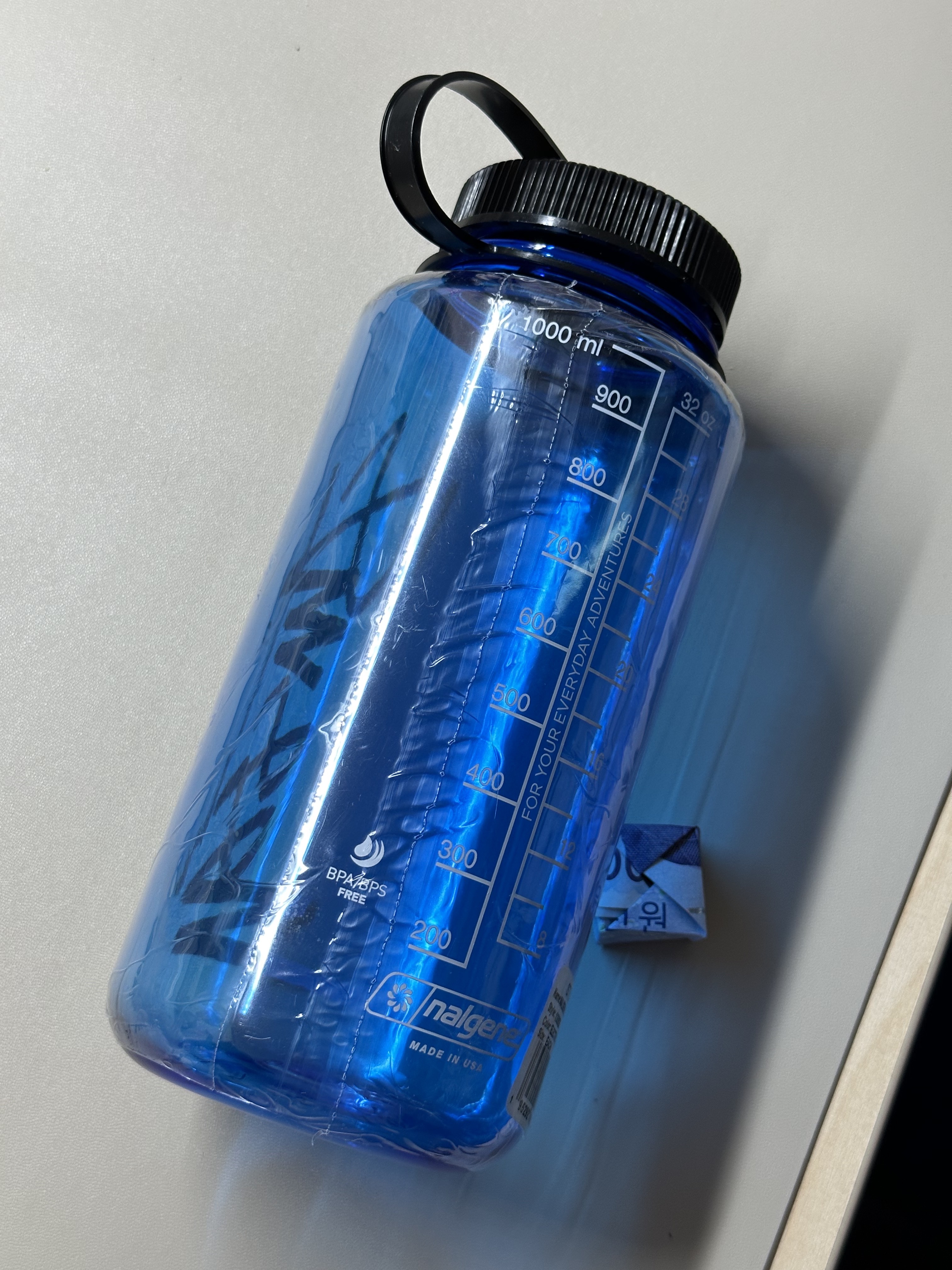 Stussy Nalgene Water Bottle Electric Blue 착용 스타일 - 2