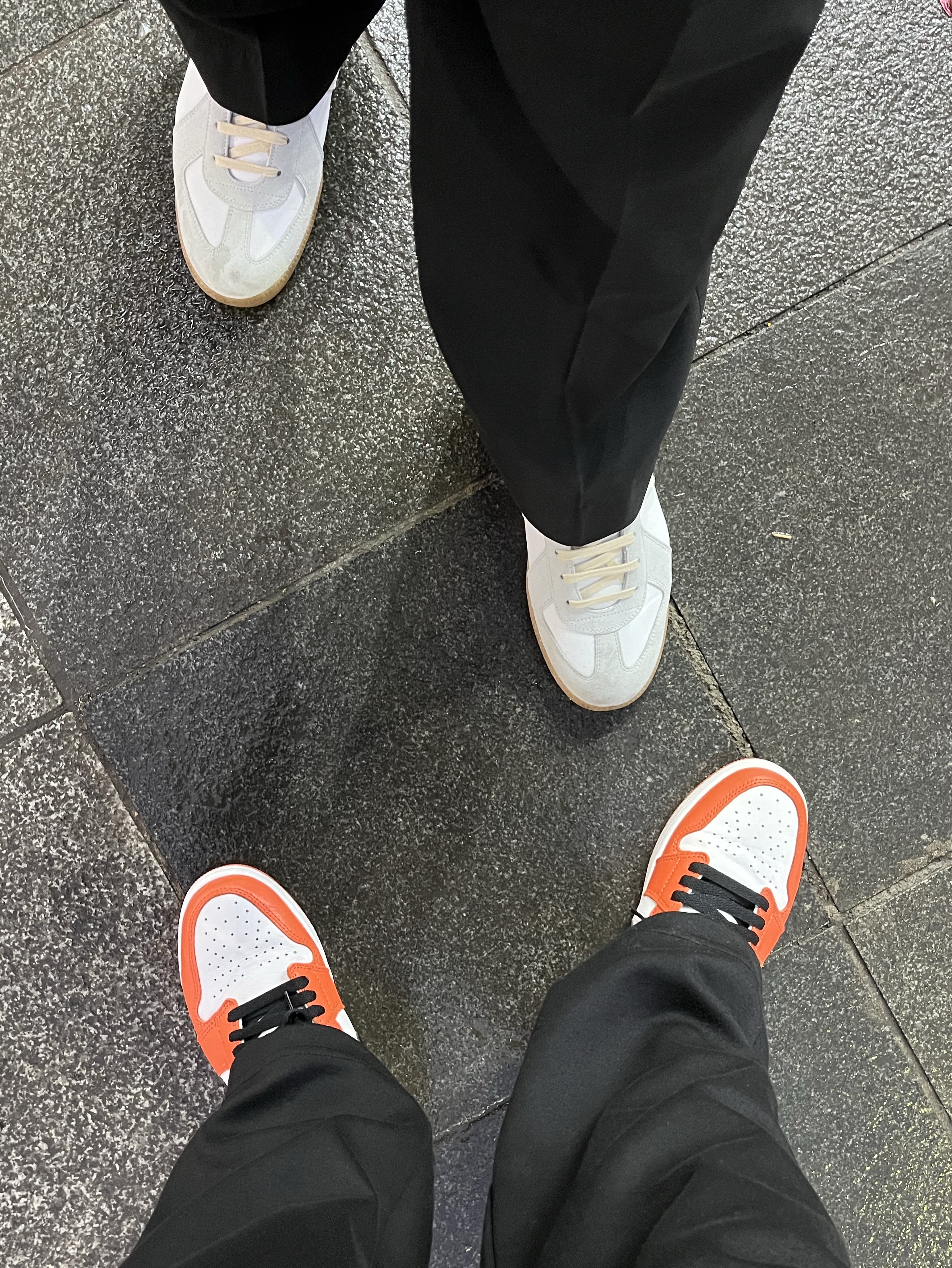 Jordan 1 Low OG Starfish, Maison Margiela Calfskin Replica Sneakers 착용 스타일