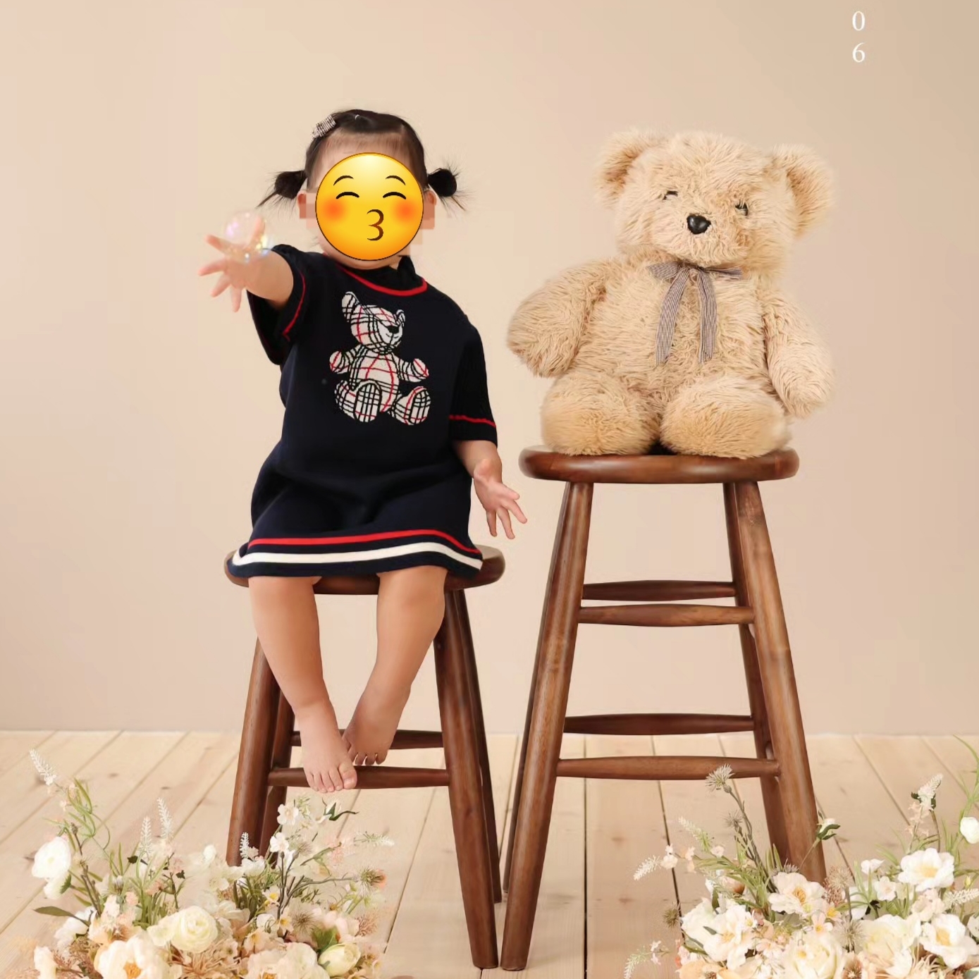 (Kids) Burberry Avrile Dress Navy 착용 스타일