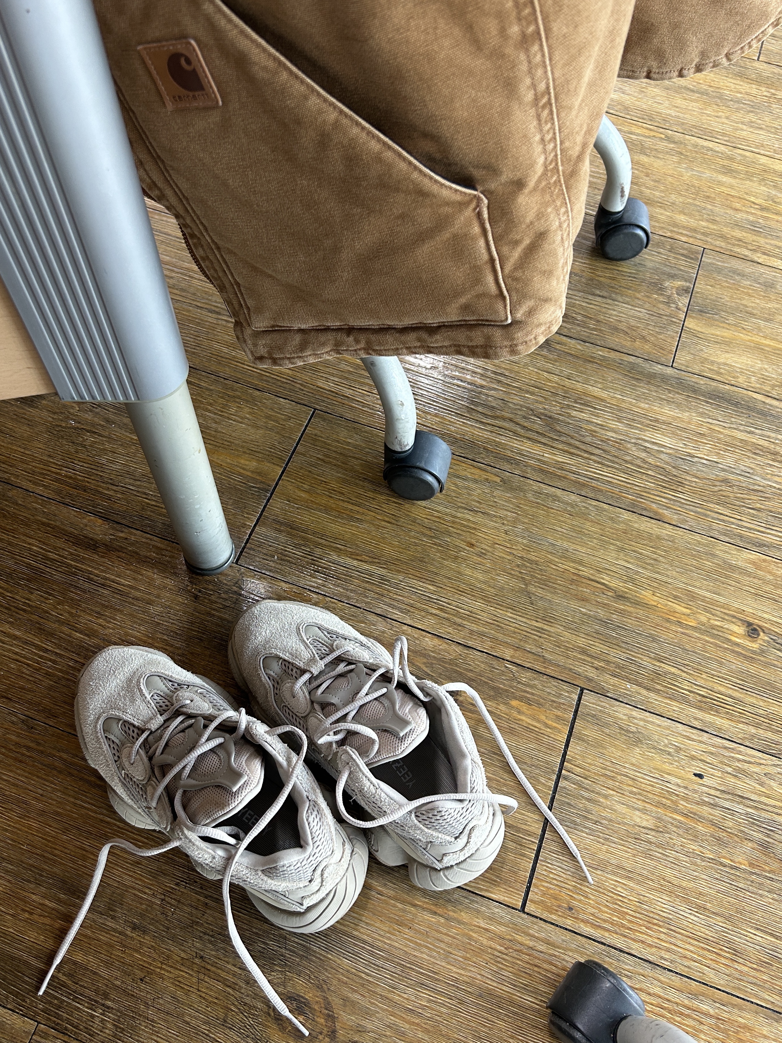 Adidas Yeezy 500 Taupe Light, Carhartt WIP Dearborn Canvas (unlined) Vest Hamilton Brown - Spring 착용 스타일