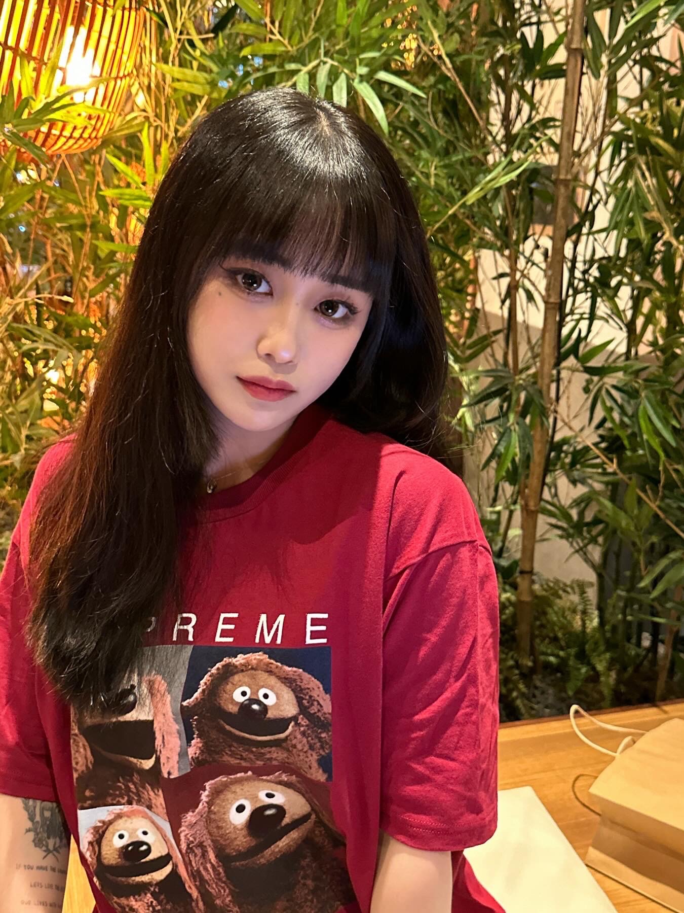 Supreme Rowlf T-Shirt Cardinal - 24SS 착용 스타일 - 1