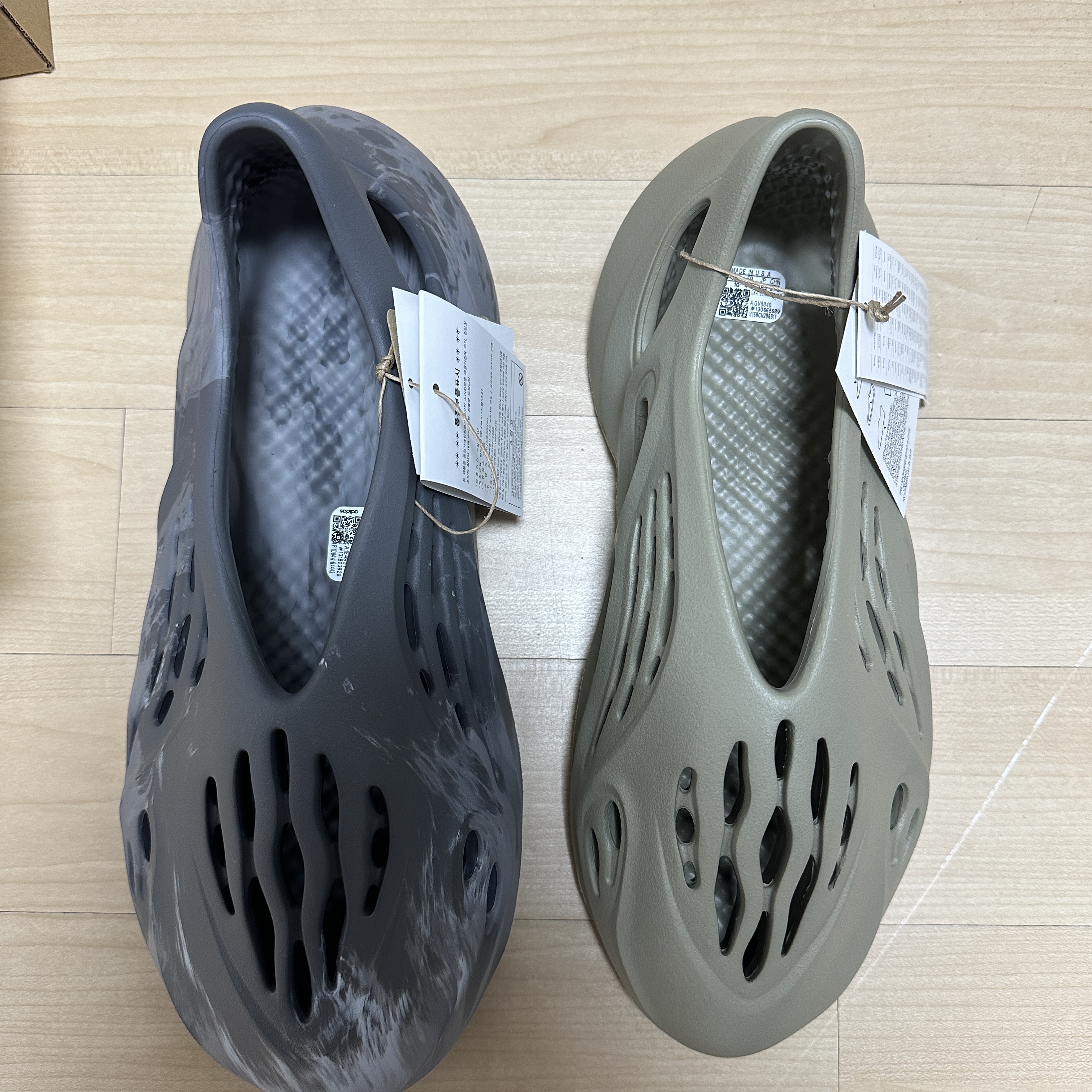 Adidas Yeezy Foam RNNR MX Granite, Adidas Yeezy Foam RNNR Stone Salt 착용 스타일