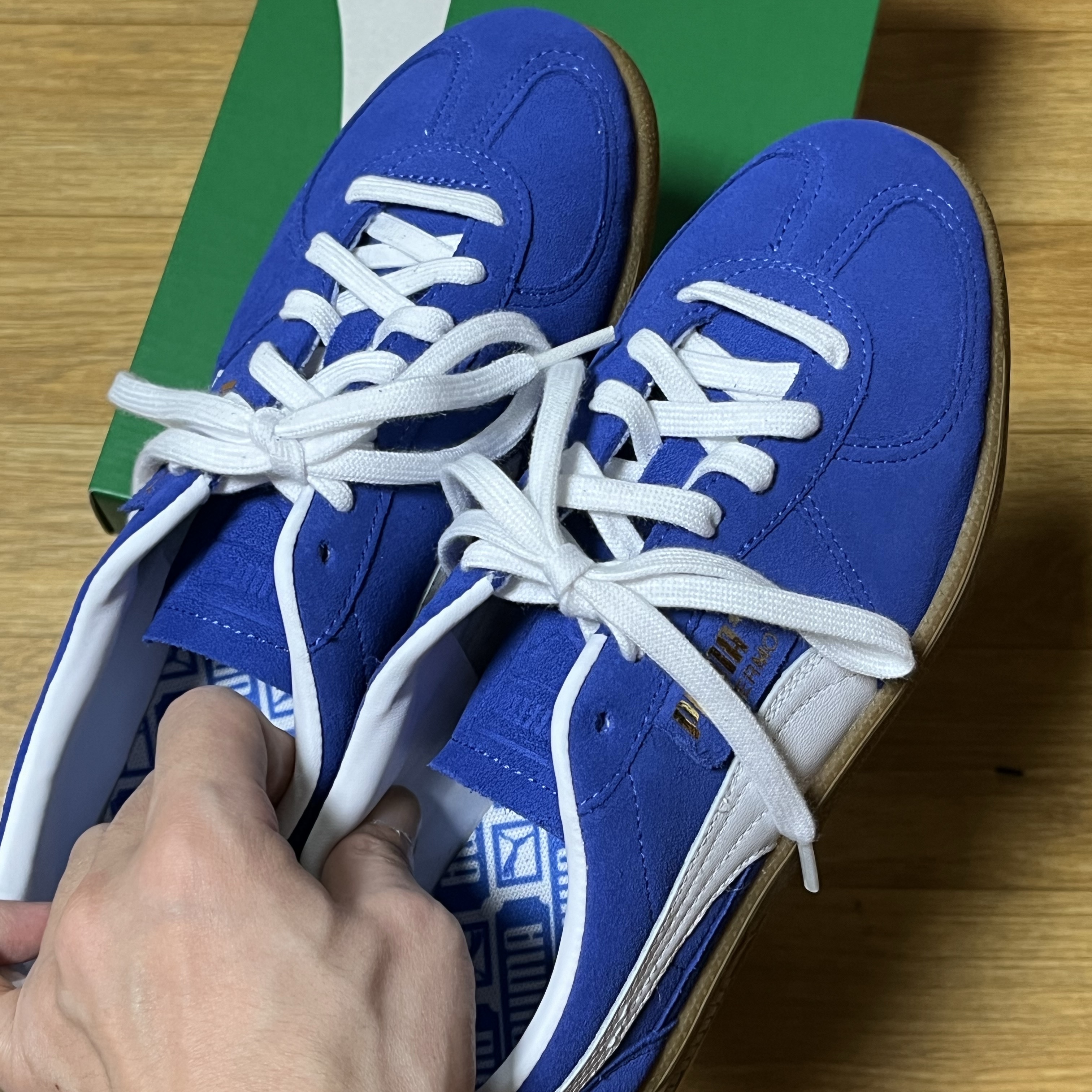 Puma Palermo Cobalt Glaze White 착용 스타일