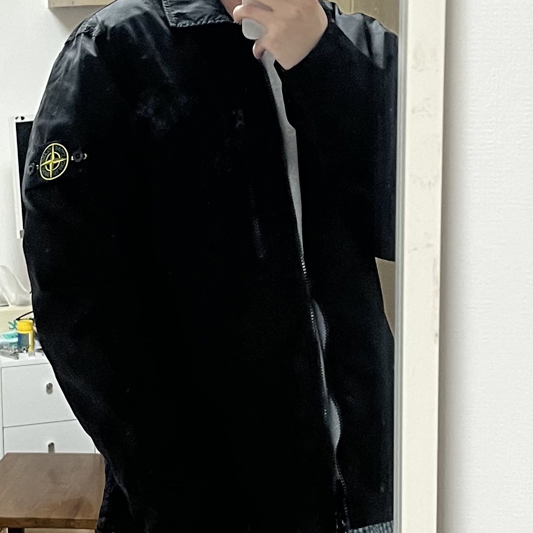 Stone Island 10210 Supima Cotton Twill Stretch-TC Overshirt Black - 24SS 착용 스타일