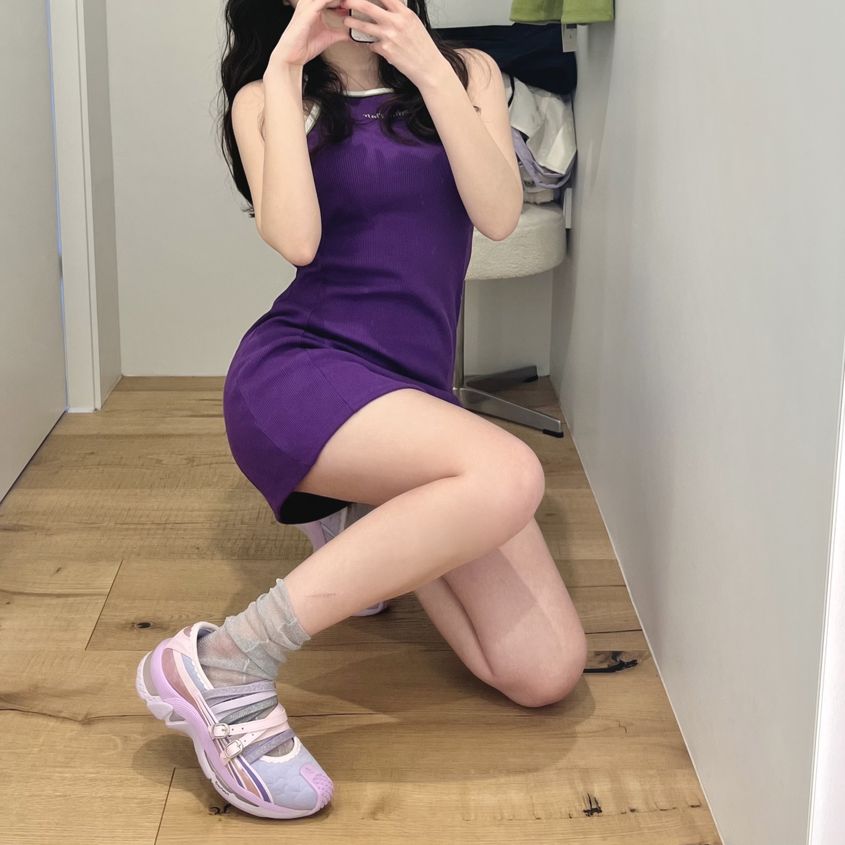 (W) Asics x Kiko Kostadinov x Heaven by Marc Jacobs Gel-Lokros Vapor Cosmos 착용 스타일 - 1