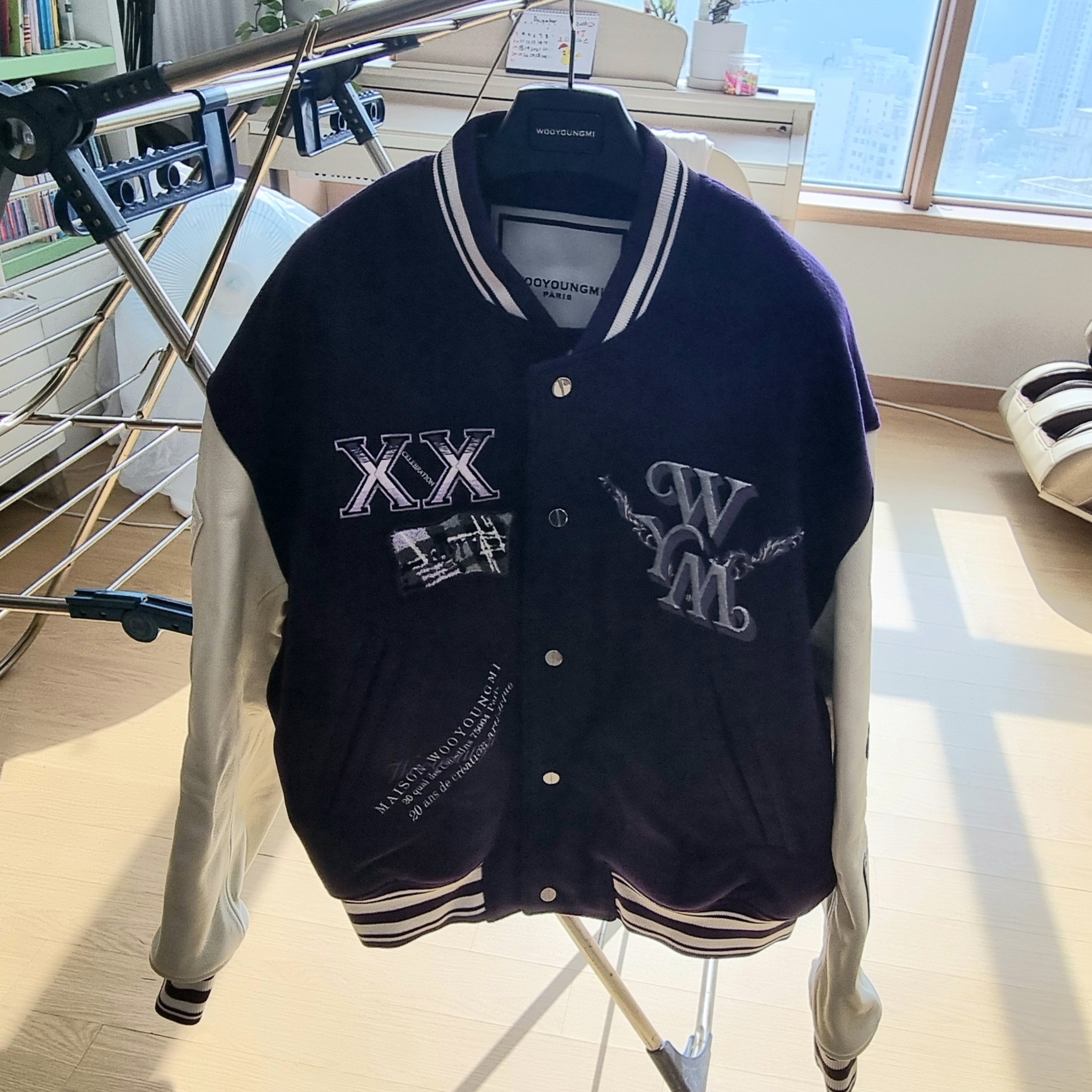 Wooyoungmi Varsity Jacket Violet - 23SS 착용 스타일 - 1