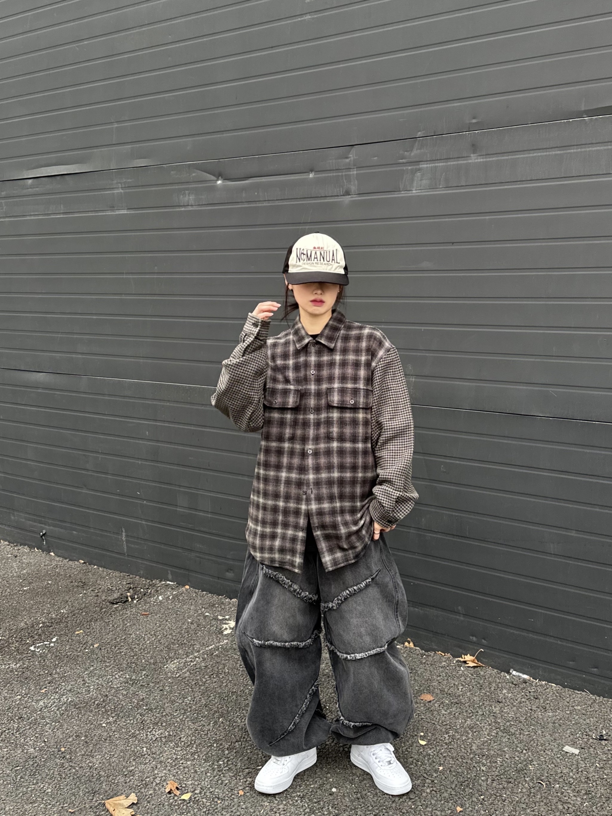 Supreme Houndstooth Plaid Flannel Shirt Black - 23FW, Nike x Supreme Air Force 1 Low White 착용 스타일 - 2
