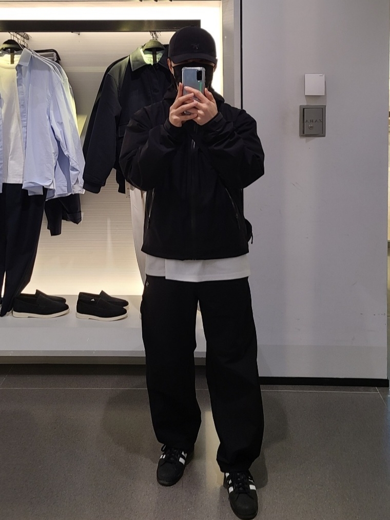 Arc'teryx Beta Jacket Black, Sansan Gear Side Snap Pants V2 Black - 23FW 착용 스타일