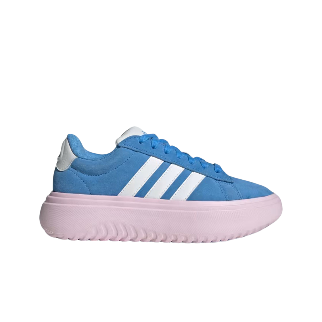IE3619 (W) Adidas Grand Court Platform Blue Burst Clear Pink