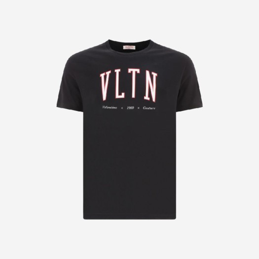 발렌티노 VLTN 프린트 코튼 크루넥 티셔츠 블랙 화이트 레드