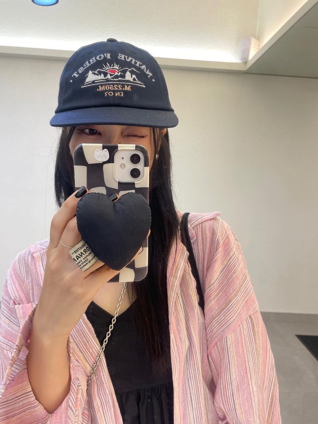 Enor Native Forest Ball Cap Blue 착용 스타일 - 1