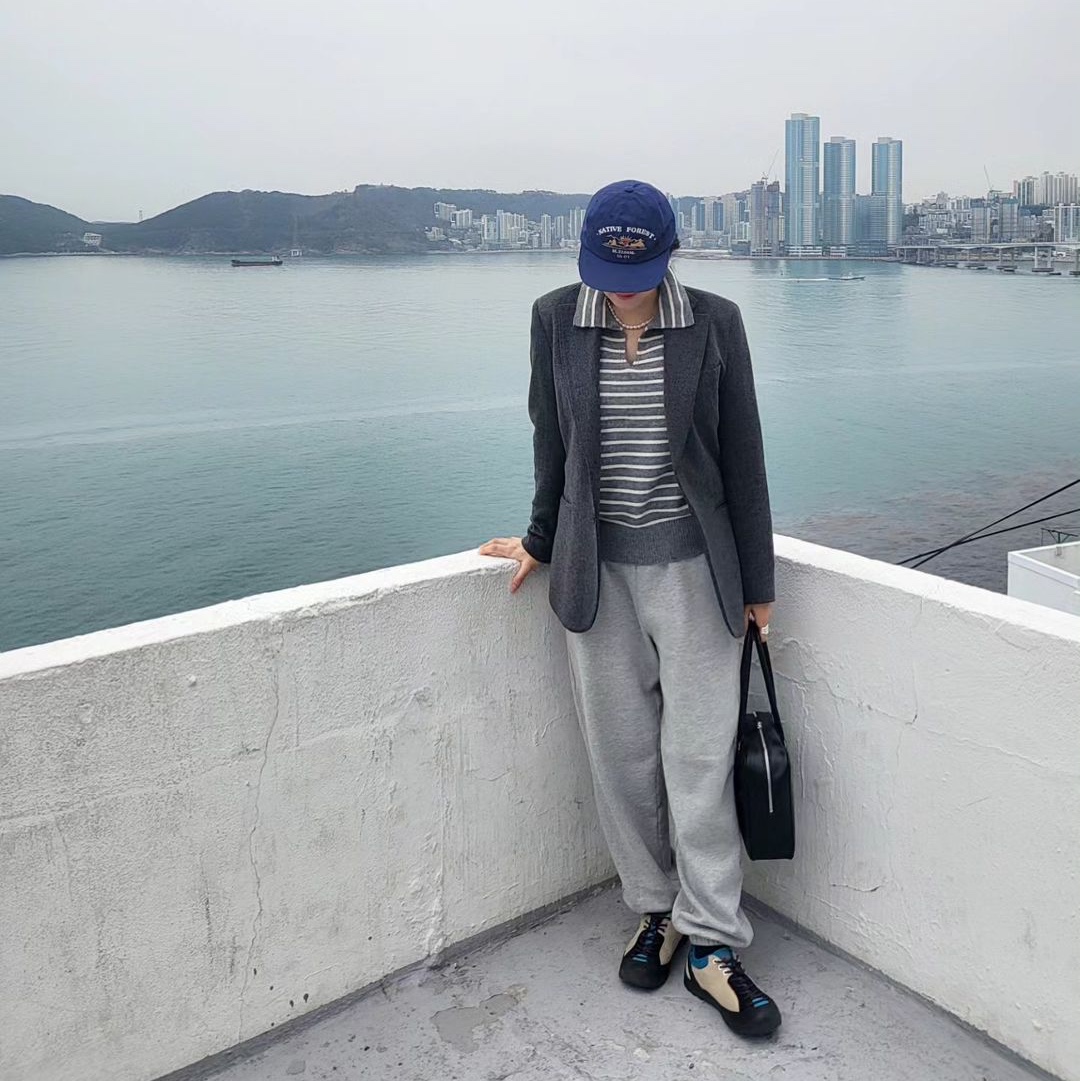 Enor Native Forest Ball Cap Blue 착용 스타일 - 3