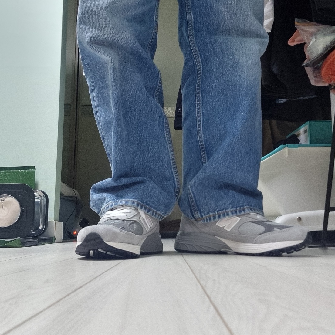 New Balance 993 Made in USA Grey - D Standard 착용 스타일 - 1