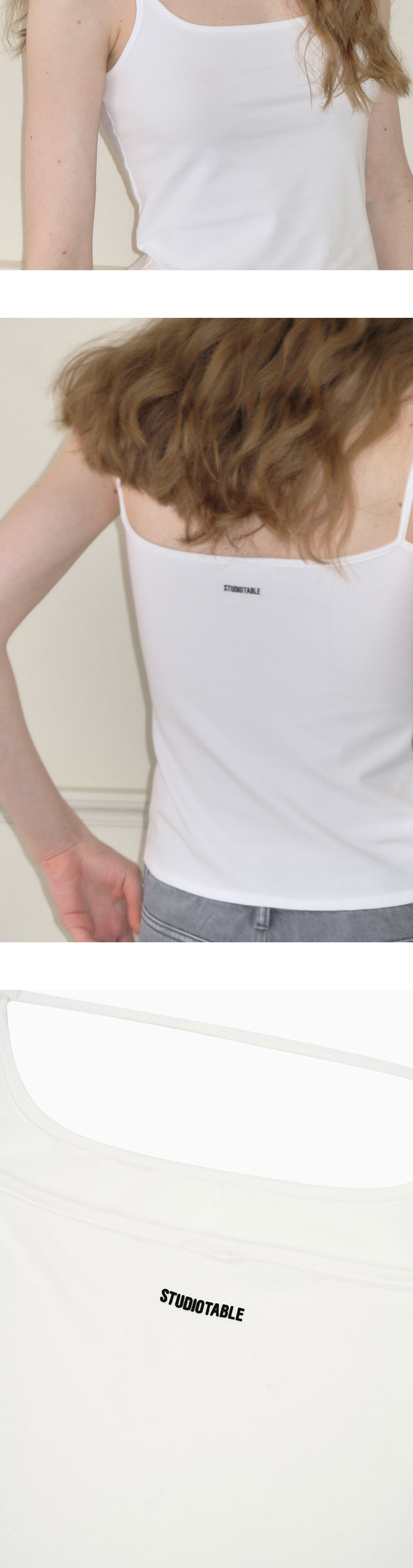 STUDIOTABLE Vary Strap Sleeveless Top White 상세 이미지 3